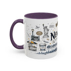 New York City Coffee Mug | New York Souvenir Travel Gift | Accent Color Ceramic 11oz 15oz