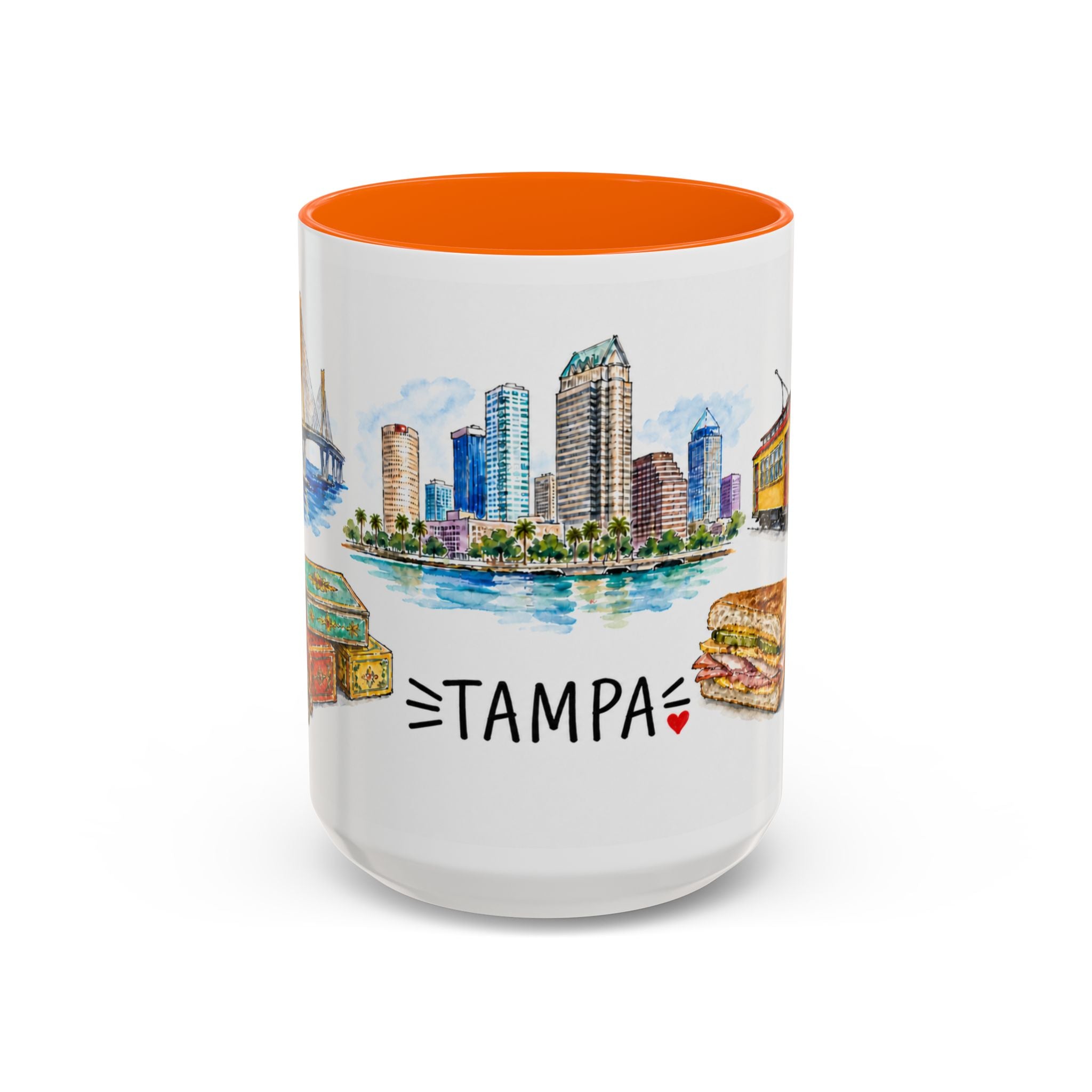 Tampa Illustrated Travel Mug | City Souvenir Accent Coffee Mug | 11oz 15oz Ceramic Cup
