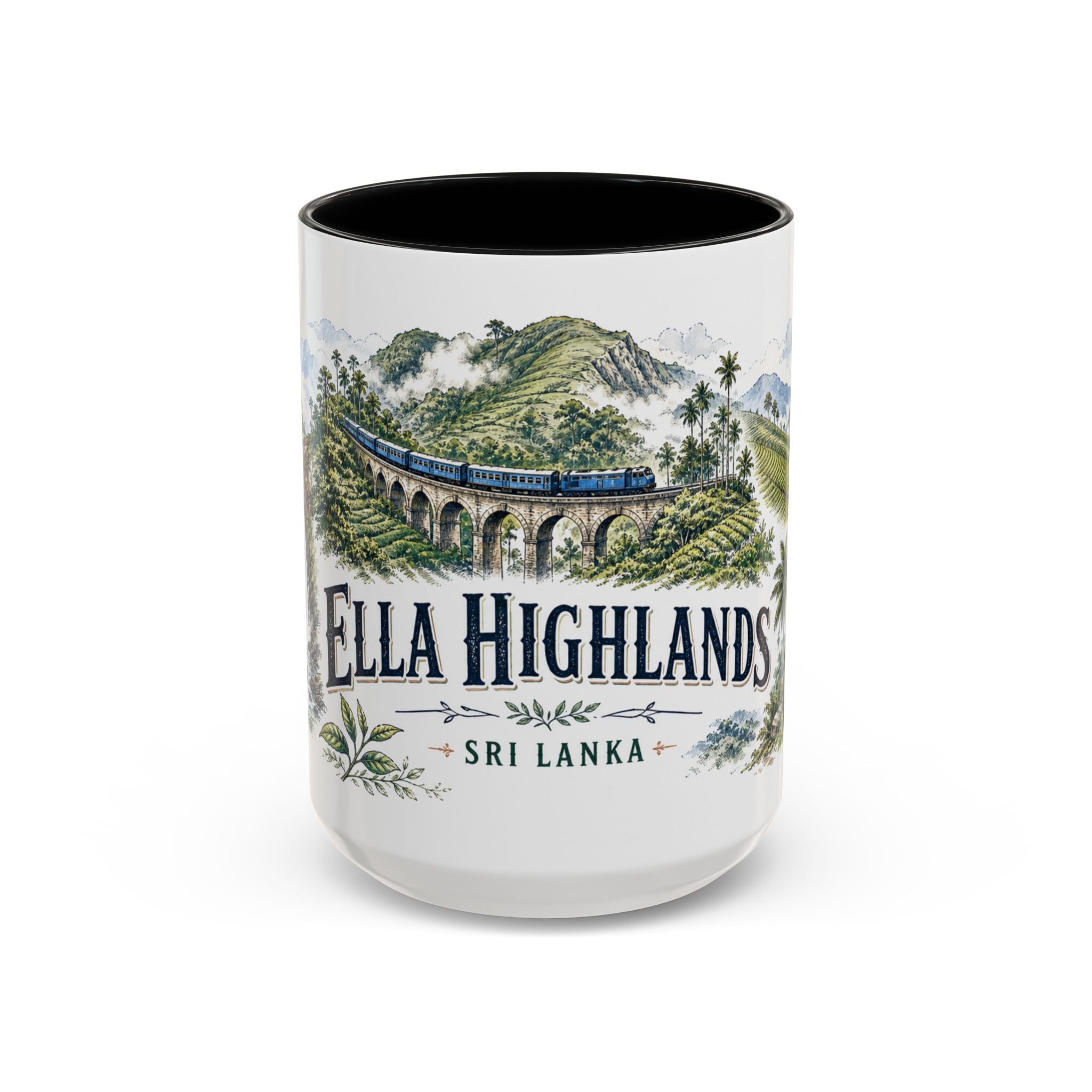 Ella Highlands Mug, Sri Lanka Travel Souvenir, Bucket List Gift, Accent Ceramic Coffee Mug 11oz 15oz