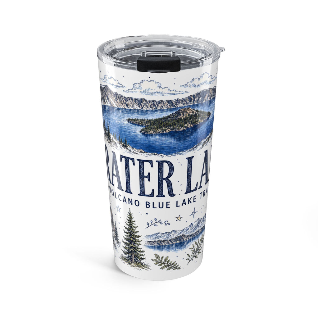 Crater Lake National Park 20oz Tumbler | Oregon Volcano Blue Lake Hiking Gift | Insulated Stainless Steel Travel Cup