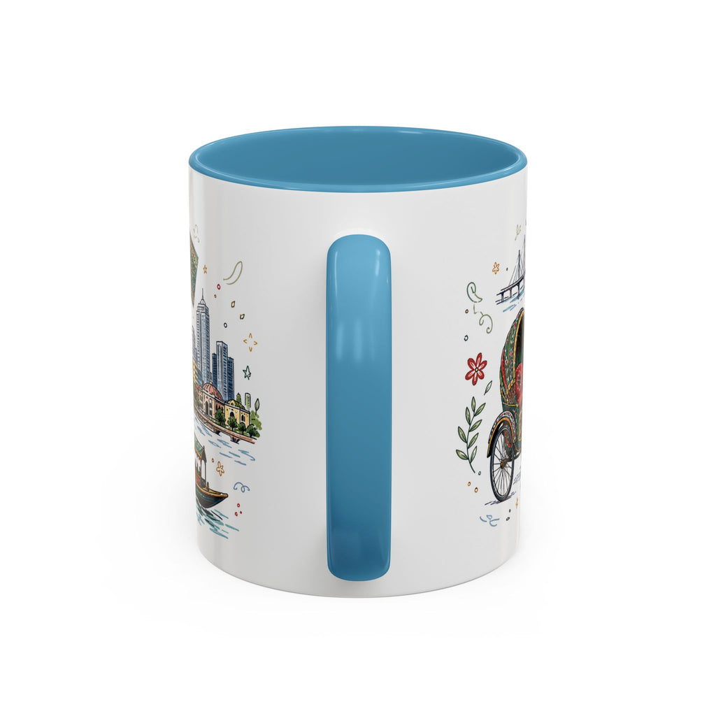 Dhaka Coffee Mug | Bangladesh Souvenir Travel Gift | Accent Color Ceramic 11oz 15oz