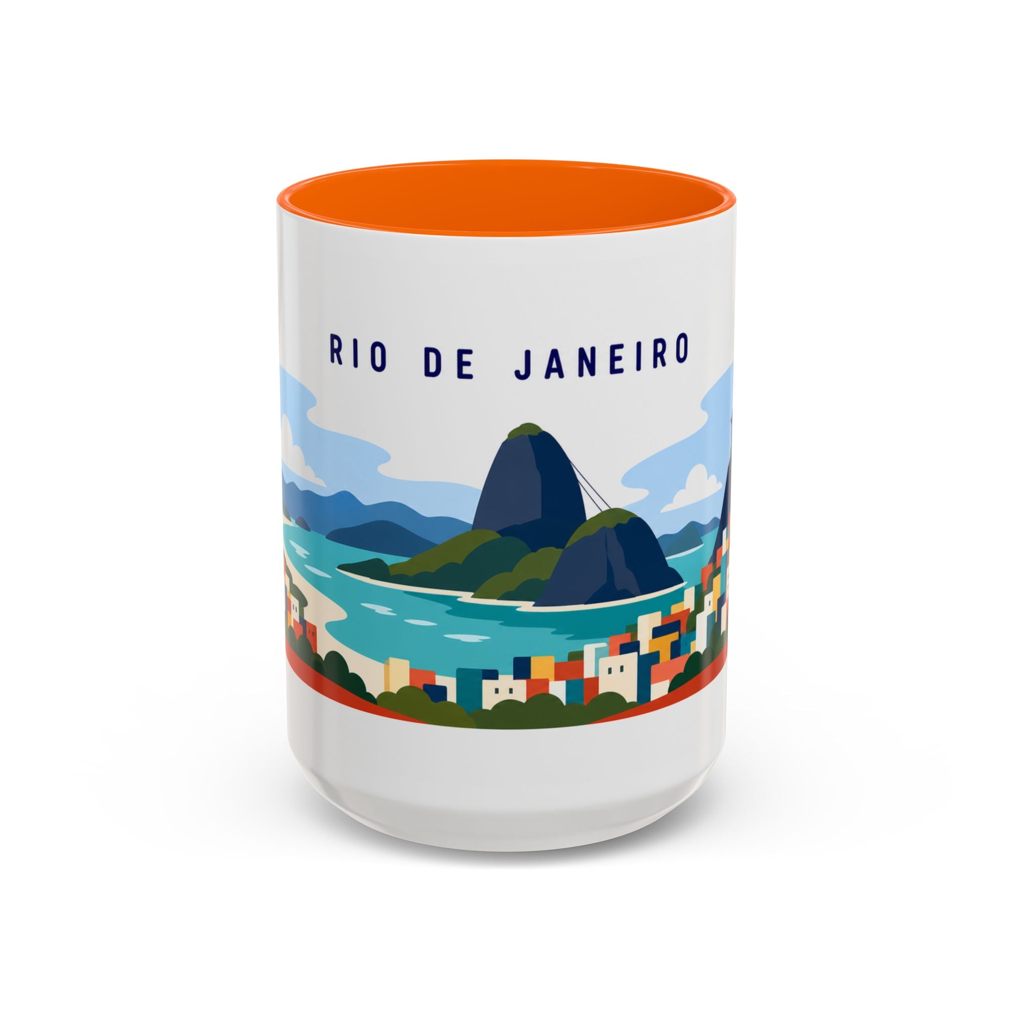 Rio de Janeiro Coffee Mug | Travel Destination Souvenir Gift | Accent Color Ceramic 11oz 15oz
