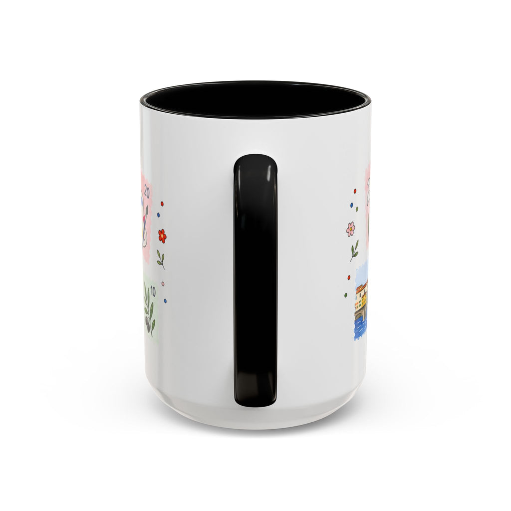 Florence Coffee Mug | Postage Stamp Collage Mug | Travel Souvenir Accent Cup 11oz 15oz