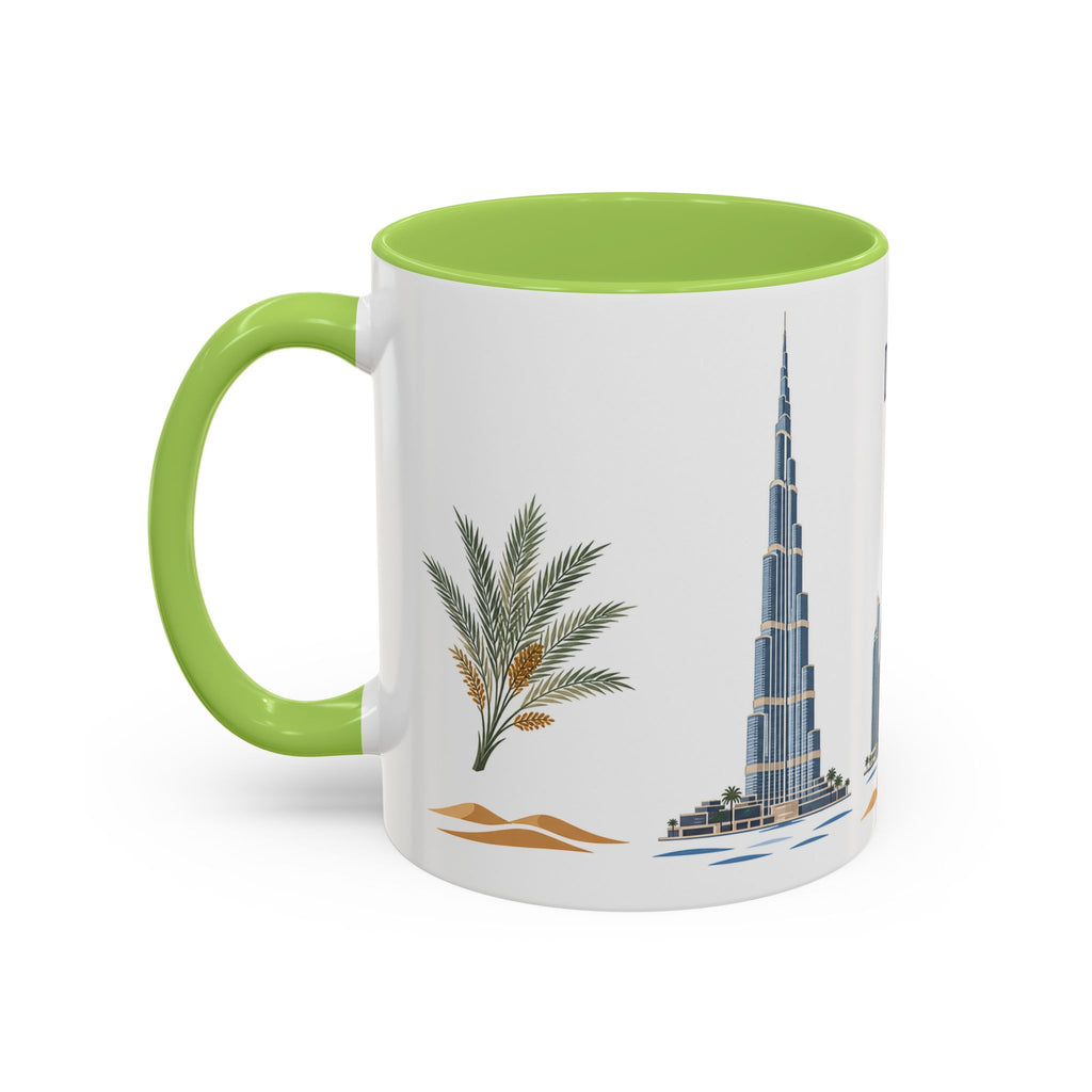 Dubai Coffee Mug | United Arab Emirates Travel Souvenir | Porcelain Decal City Gift | 11oz 15oz Accent Mug