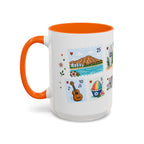 Honolulu Coffee Mug | Postage Stamp Collage Mug | Travel Souvenir Accent Cup 11oz 15oz