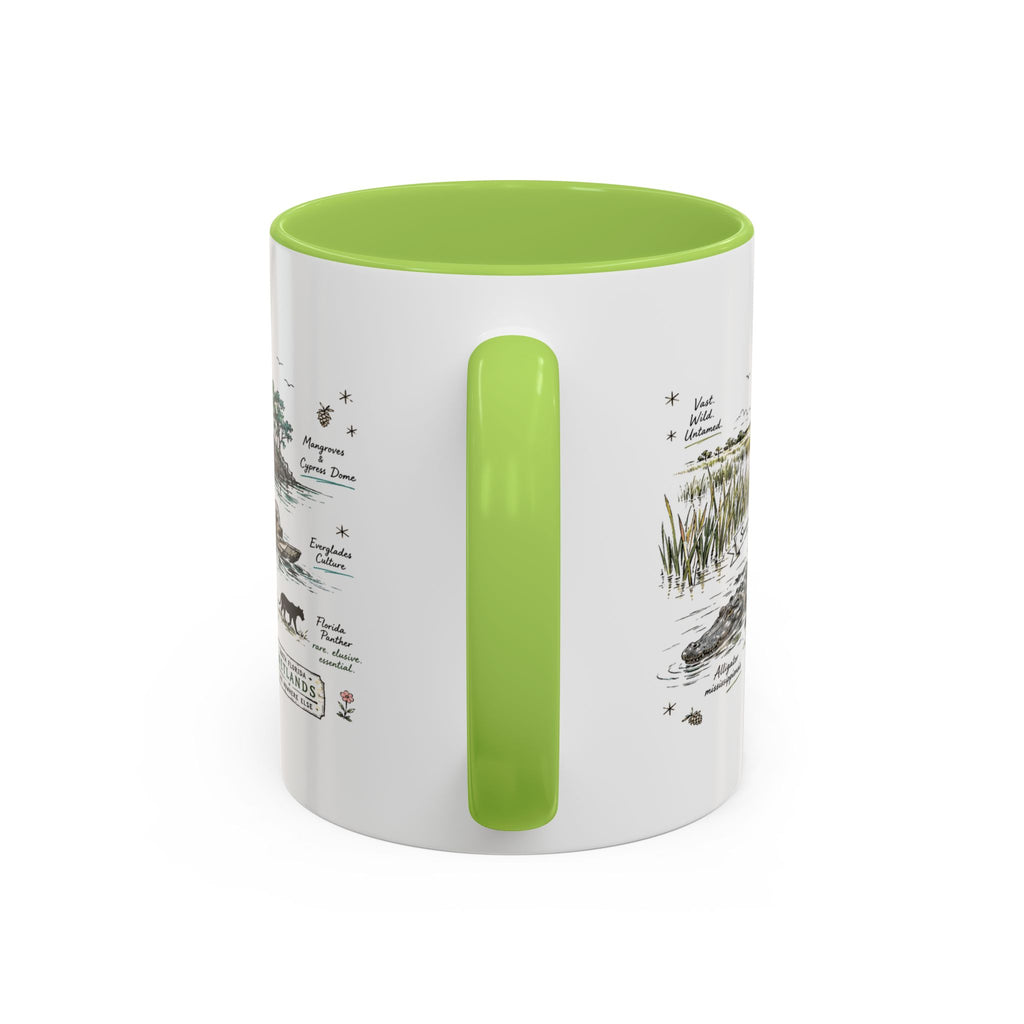 Everglades National Park Coffee Mug | Florida Wetlands Wildlife Kayak Gift | Accent Color Ceramic 11oz 15oz