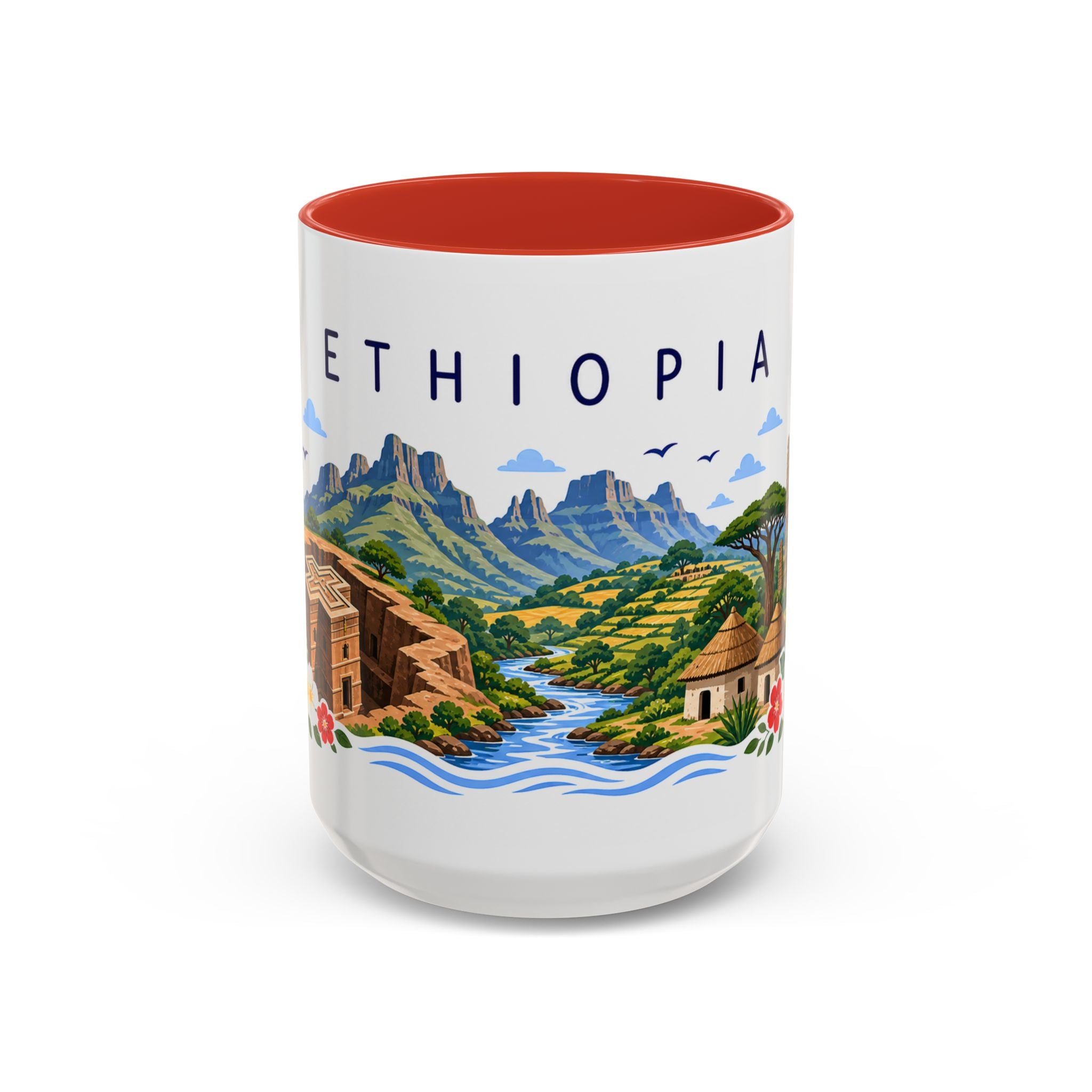 Ethiopia Coffee Mug | Travel Souvenir Accent Mug | Place Gift Ceramic Cup 11oz 15oz