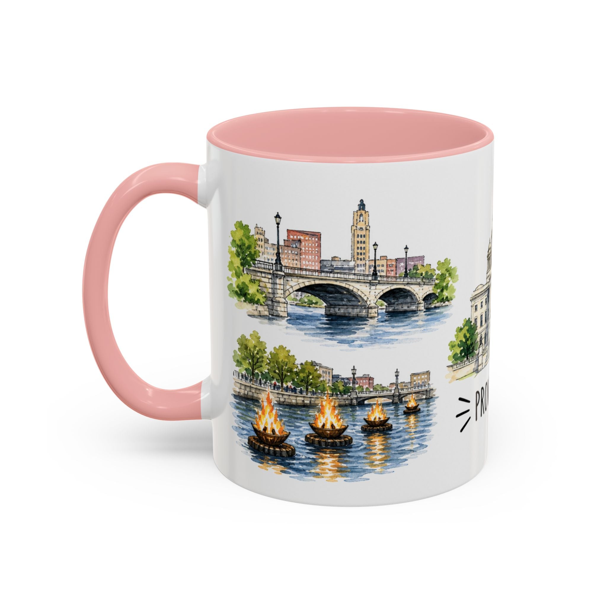 Providence Illustrated Travel Mug | City Souvenir Accent Coffee Mug | 11oz 15oz Ceramic Cup
