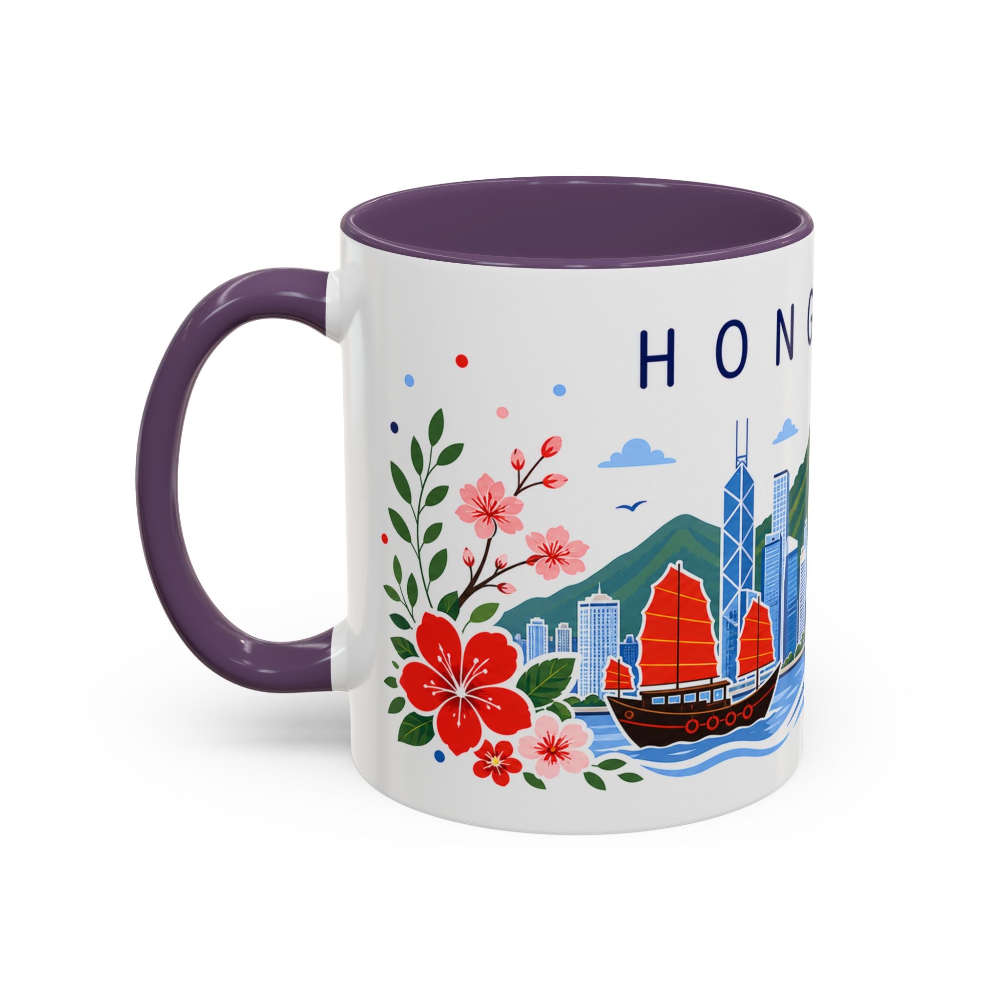 Hong Kong Coffee Mug | Travel Souvenir Accent Mug | Place Gift Ceramic Cup 11oz 15oz