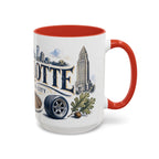 Charlotte Coffee Mug | United States Travel Souvenir | Vintage Illustrated City Gift | 11 oz 15 oz Accent Mug
