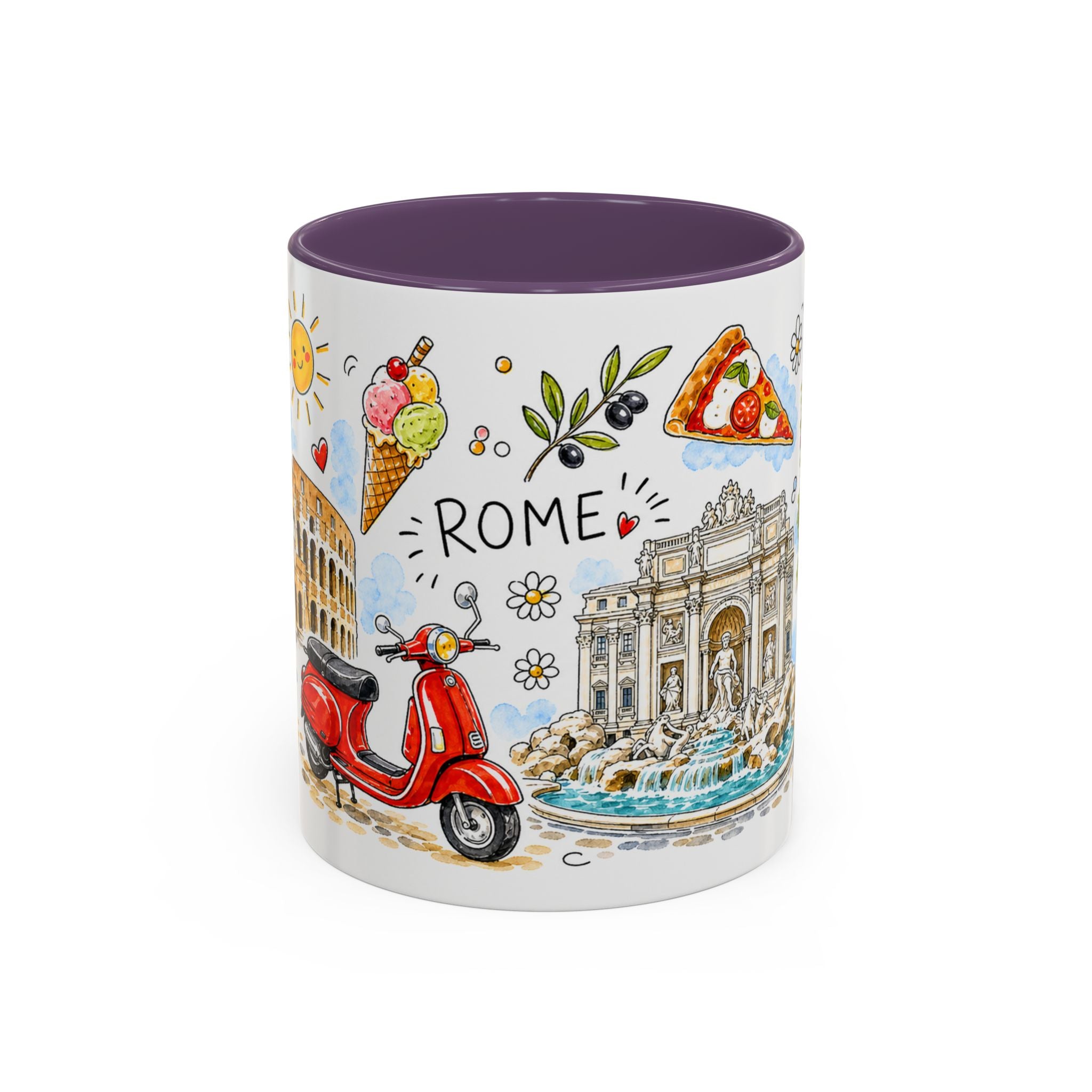 Rome Travel Mug | European City Souvenir Accent Coffee Mug | 11oz 15oz Ceramic Cup