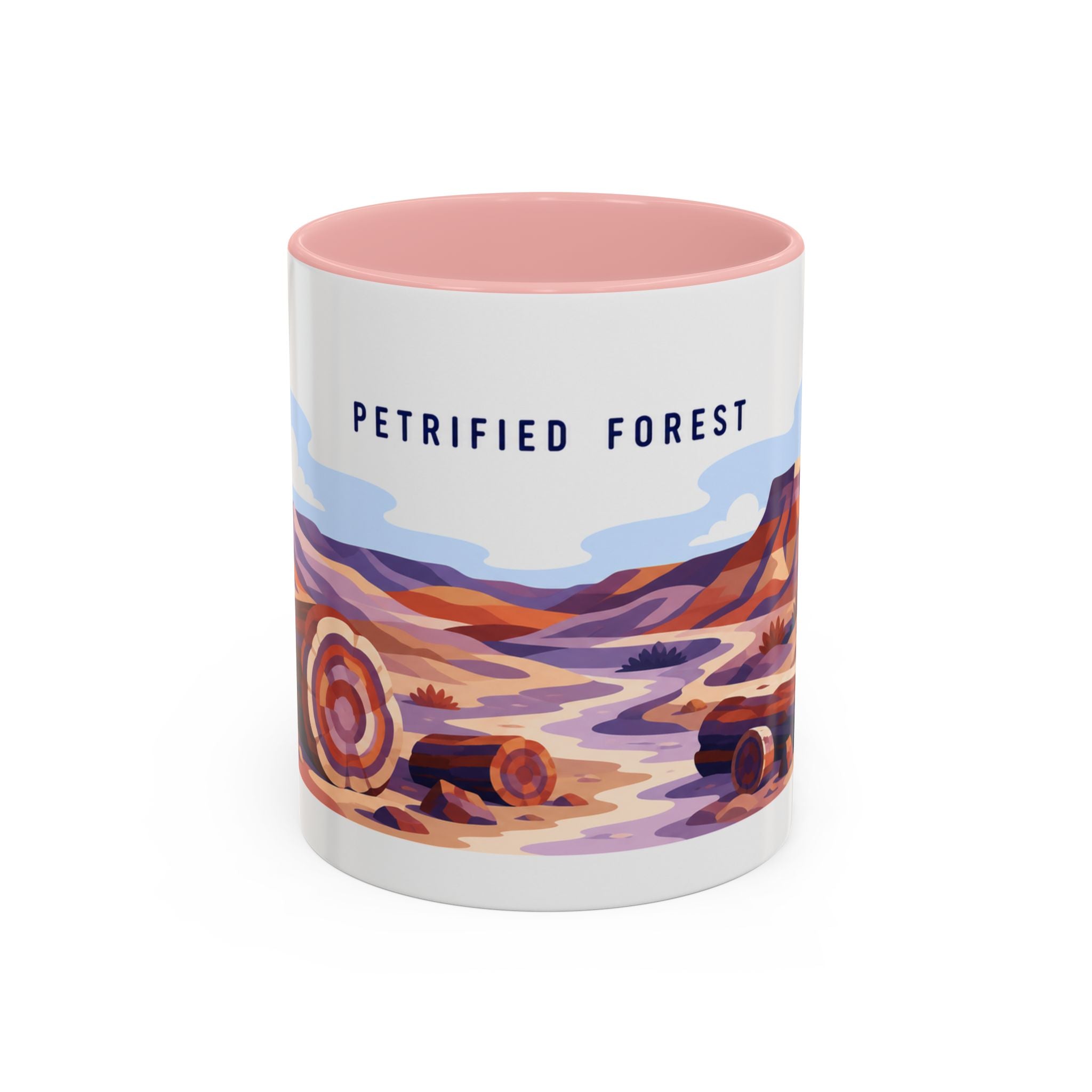 Petrified Forest National Park Coffee Mug | Solid Color Block Park Souvenir | 11oz 15oz Accent Mug