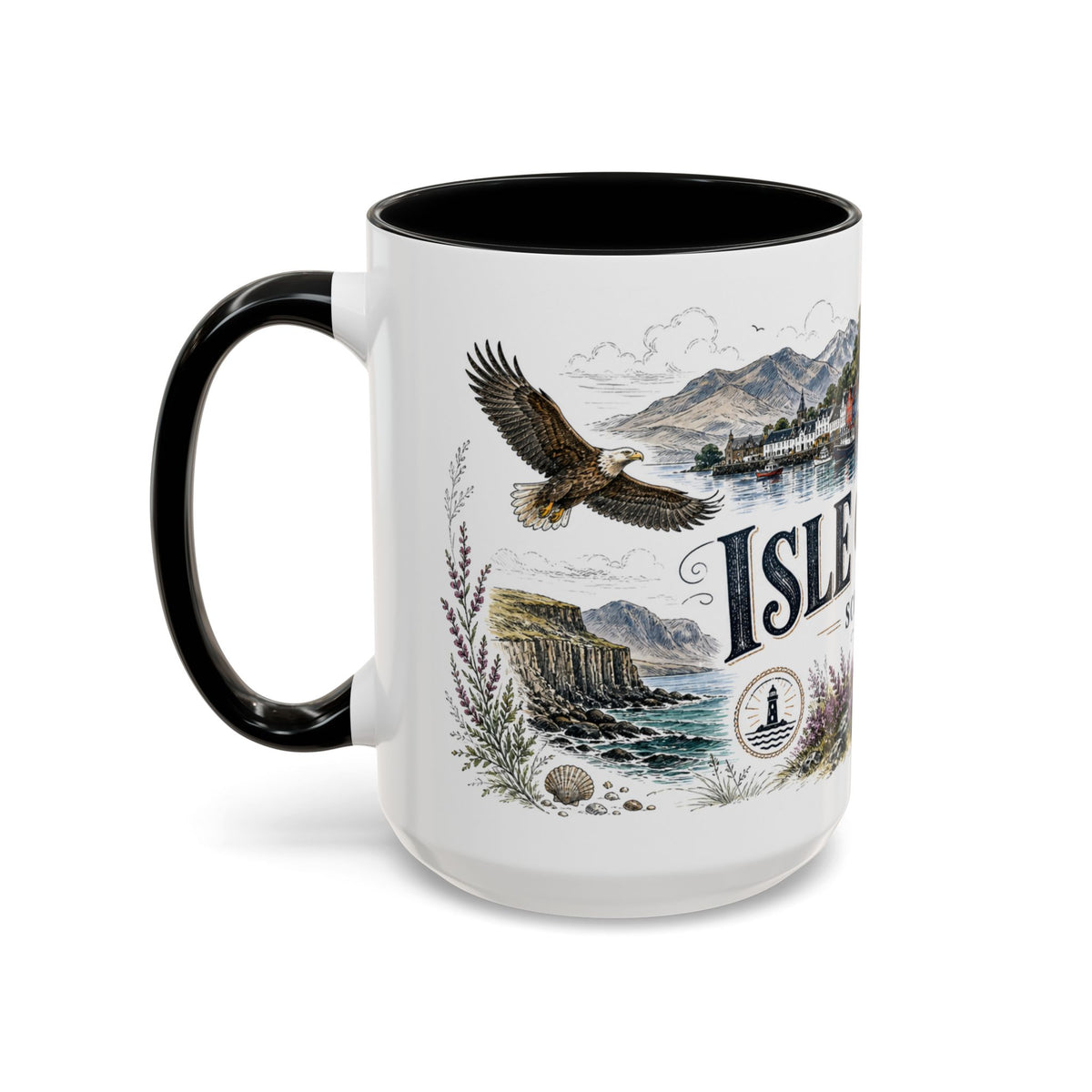 Isle of Mull Mug, Scotland Travel Souvenir, Bucket List Gift, Accent Ceramic Coffee Mug 11oz 15oz