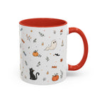 Halloween Party Mug | Ghost Black Cat Candy Watercolor Gift | Accent Cup 11oz 15oz