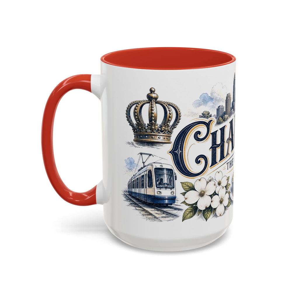 Charlotte Coffee Mug | United States Travel Souvenir | Vintage Illustrated City Gift | 11 oz 15 oz Accent Mug