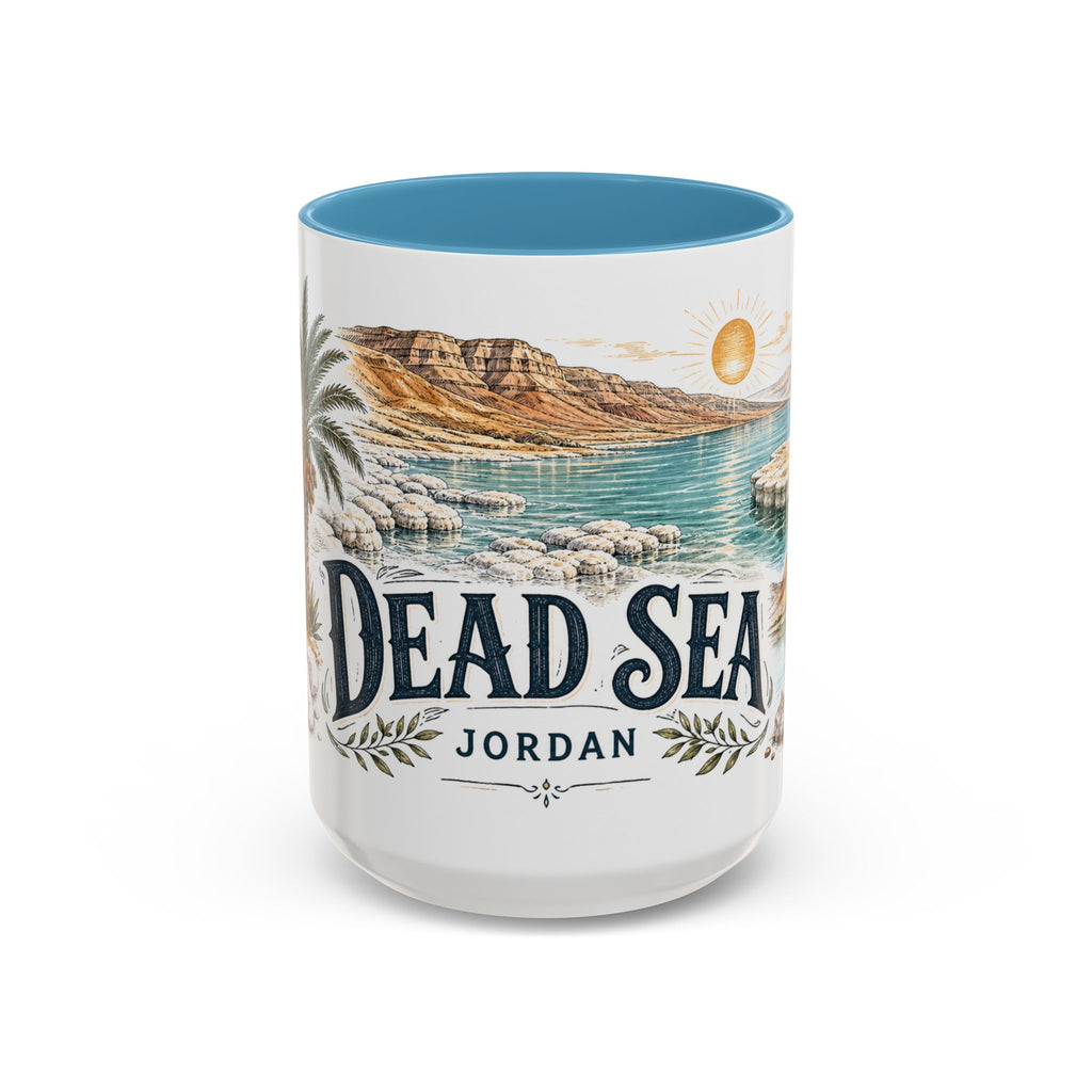 Dead Sea Mug, Jordan Travel Souvenir, Bucket List Gift, Accent Ceramic Coffee Mug 11oz 15oz