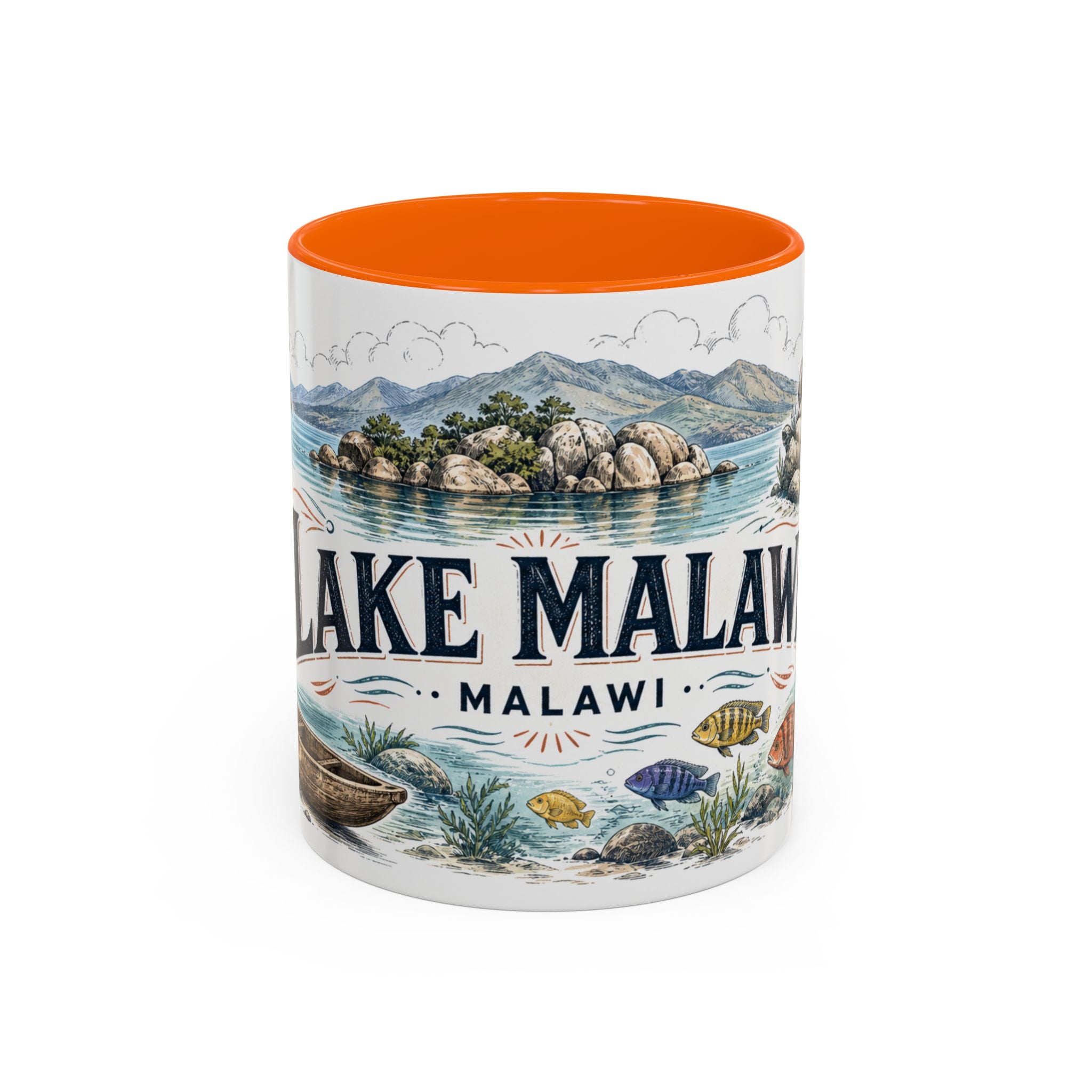 Lake Malawi Mug, Malawi Travel Souvenir, Bucket List Gift, Accent Ceramic Coffee Mug 11oz 15oz