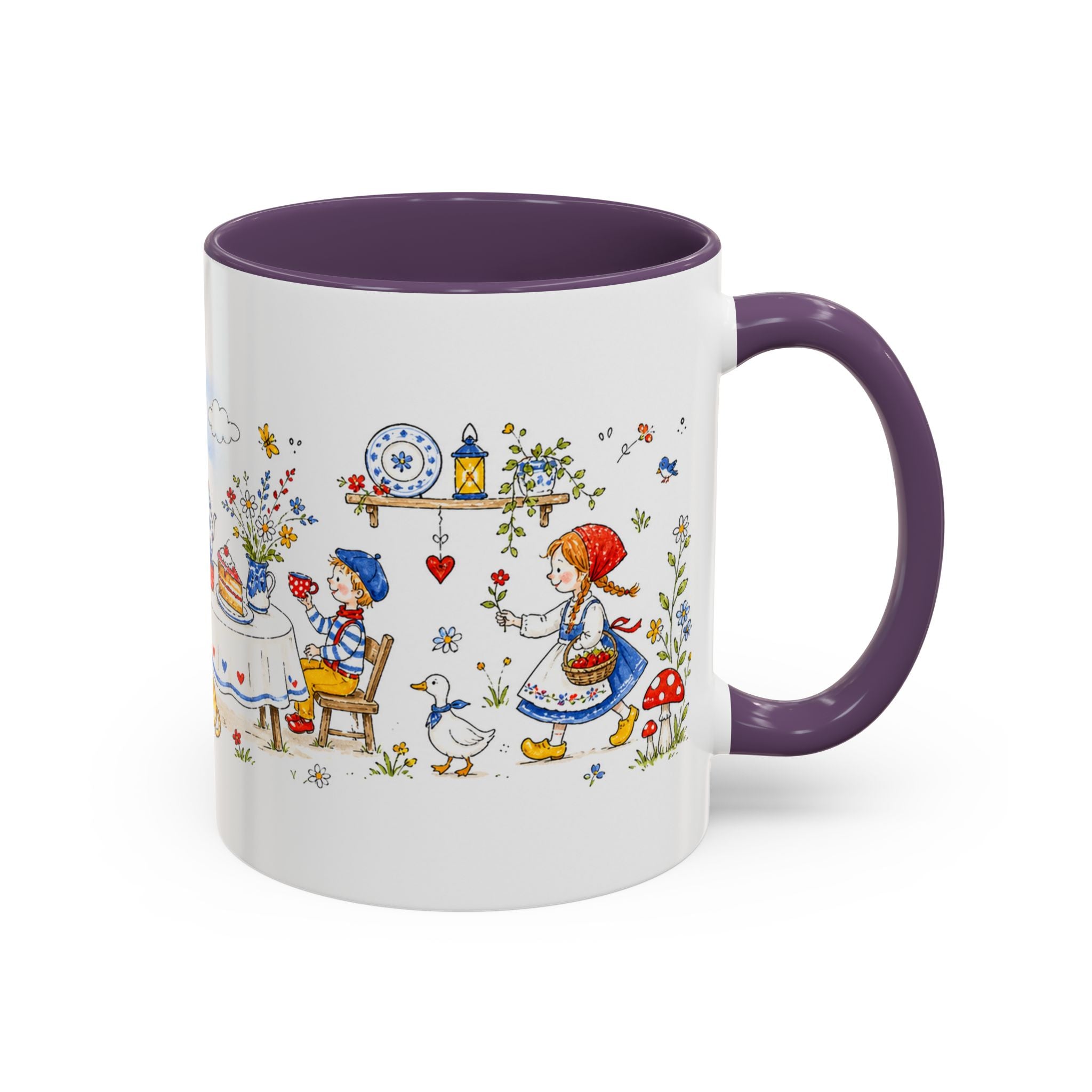 Storybook Cottage Breakfast Mug | Hand Painted Fairy Tale Accent Coffee Mug