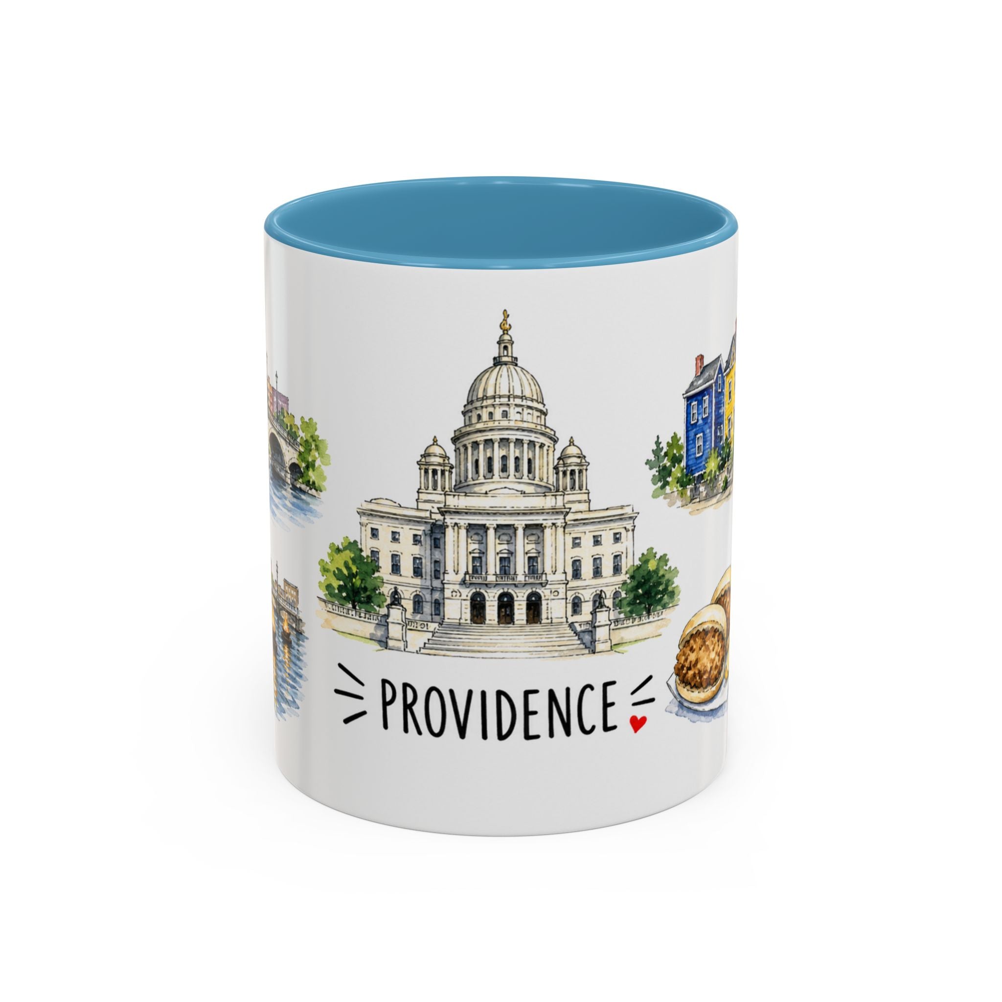Providence Illustrated Travel Mug | City Souvenir Accent Coffee Mug | 11oz 15oz Ceramic Cup