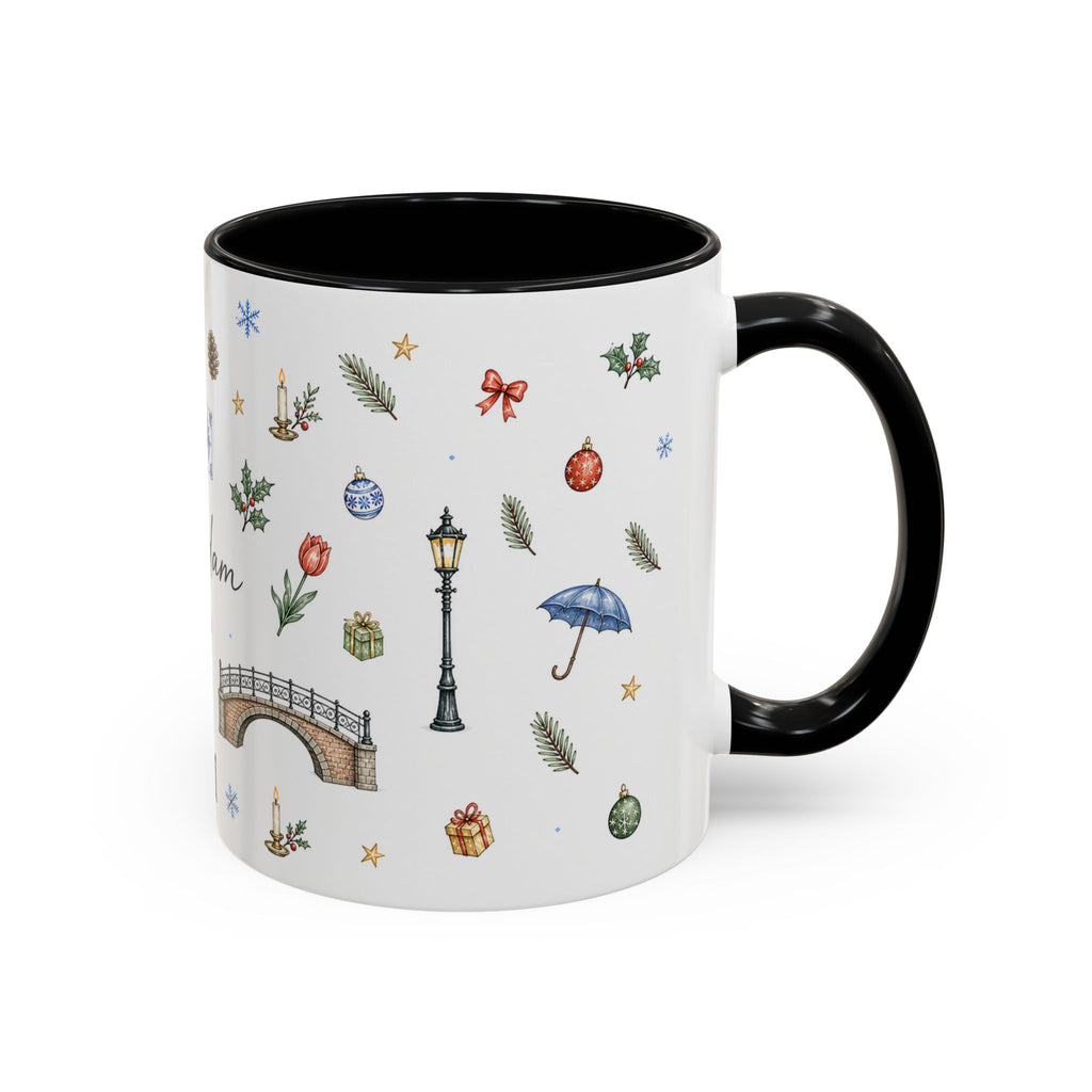 Amsterdam Christmas Watercolor Mug | Festive City Souvenir Coffee Cup