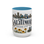 Baltimore Coffee Mug | United States Travel Souvenir | Vintage Illustrated City Gift | 11 oz 15 oz Accent Mug