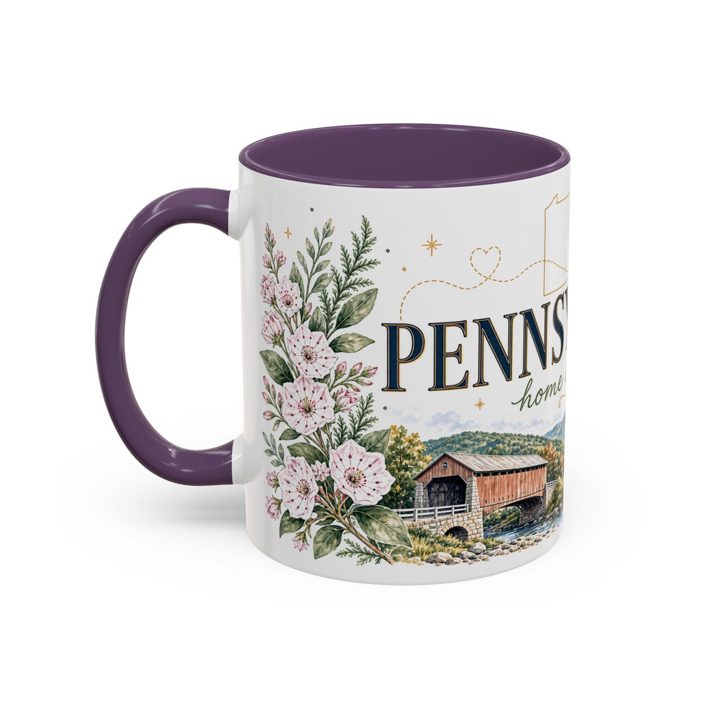 Pennsylvania Home State Mug | Moving Away Gift | Long Distance Friendship Coffee Cup | 11oz 15oz Accent Mug
