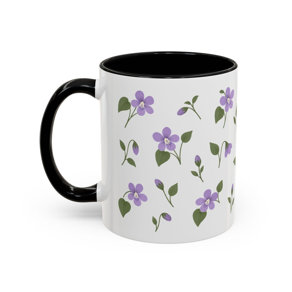 Illinois Violet Mug, State Flower Floral Coffee Cup, 11oz Botanical Gift
