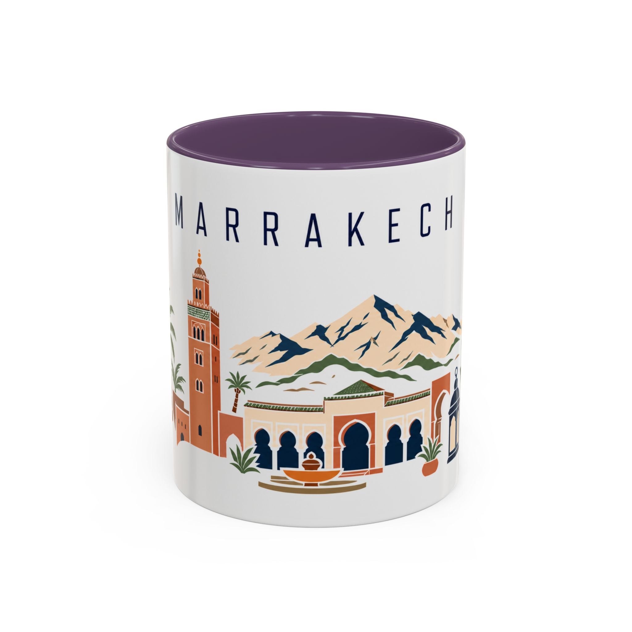 Marrakech Coffee Mug | Morocco Travel Souvenir | Porcelain Decal City Gift | 11oz 15oz Accent Mug