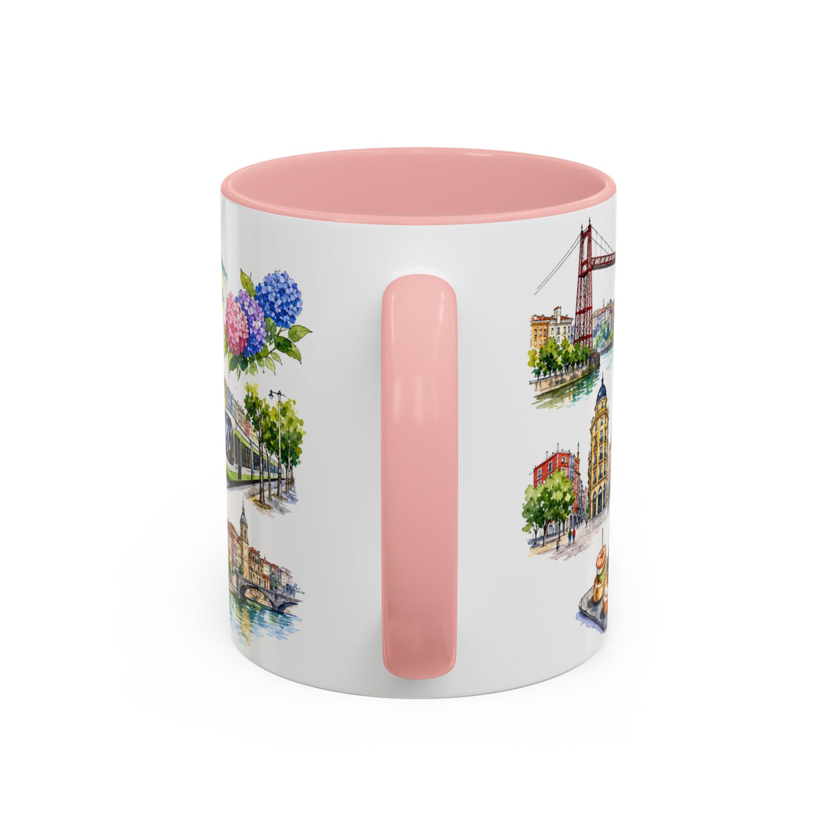 Bilbao Illustrated Travel Mug | City Souvenir Accent Coffee Mug | 11oz 15oz Ceramic Cup