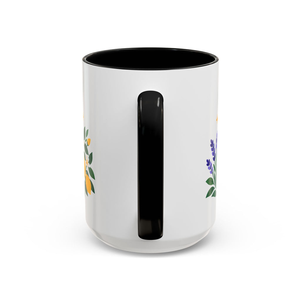 Gemini Zodiac Coffee Mug | Twins and Floral Design | Astrology Birthday Gift | 11 oz 15 oz Ceramic Accent Mug