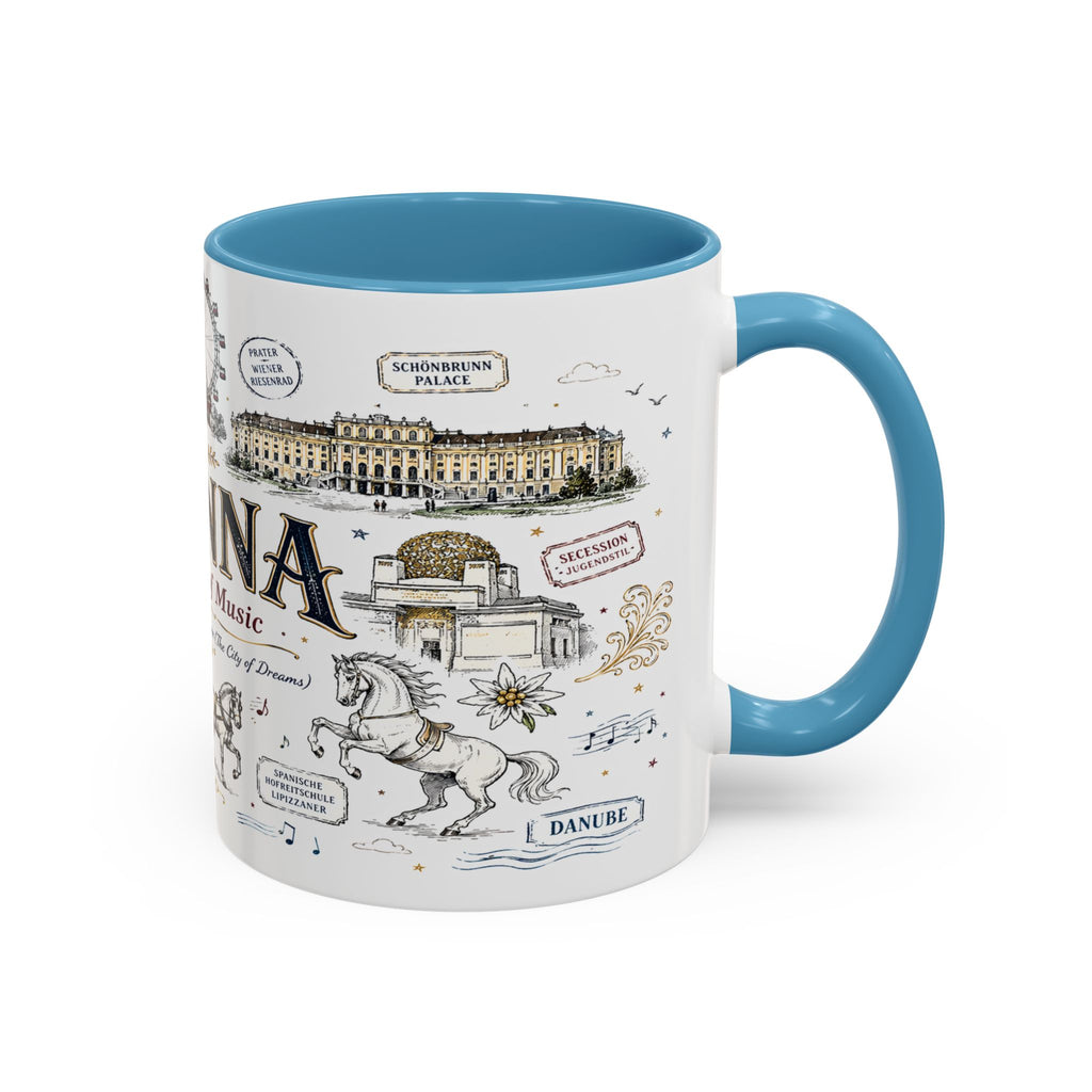 Vienna Coffee Mug | Austria Souvenir Travel Gift | Accent Color Ceramic 11oz 15oz