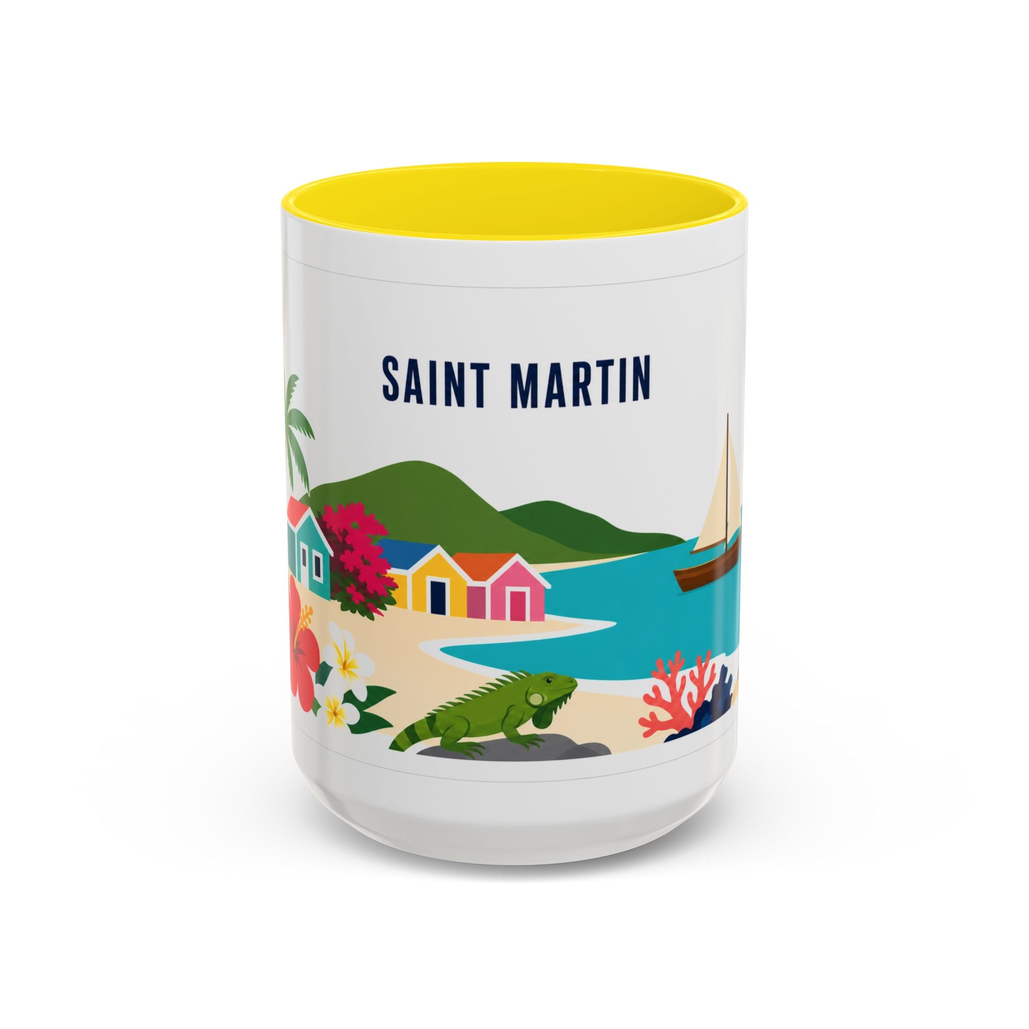 Saint Martin Coffee Mug | Travel Souvenir Accent Mug | Country Gift Ceramic Cup 11oz 15oz