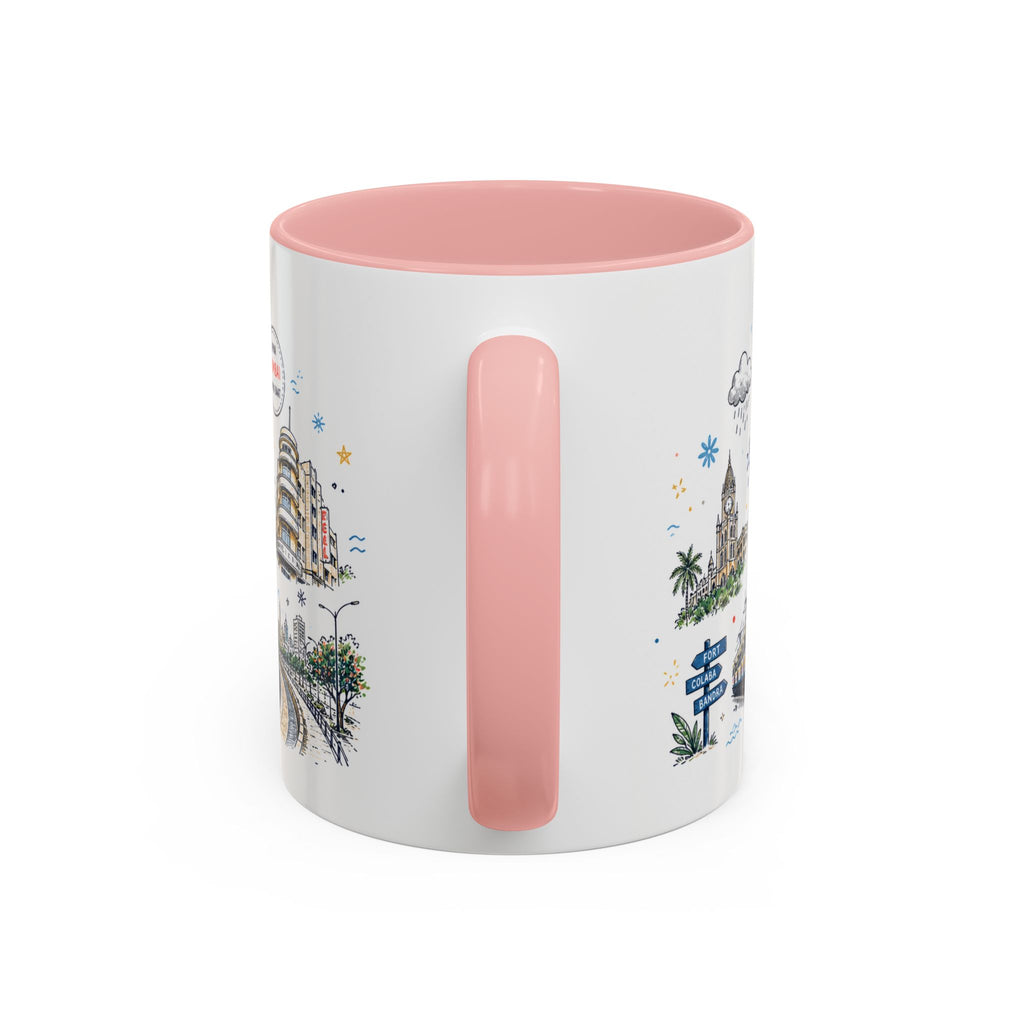 Mumbai Coffee Mug | India Souvenir Travel Gift | Accent Color Ceramic 11oz 15oz