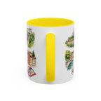 Lyon Illustrated Travel Mug | City Souvenir Accent Coffee Mug | 11oz 15oz Ceramic Cup