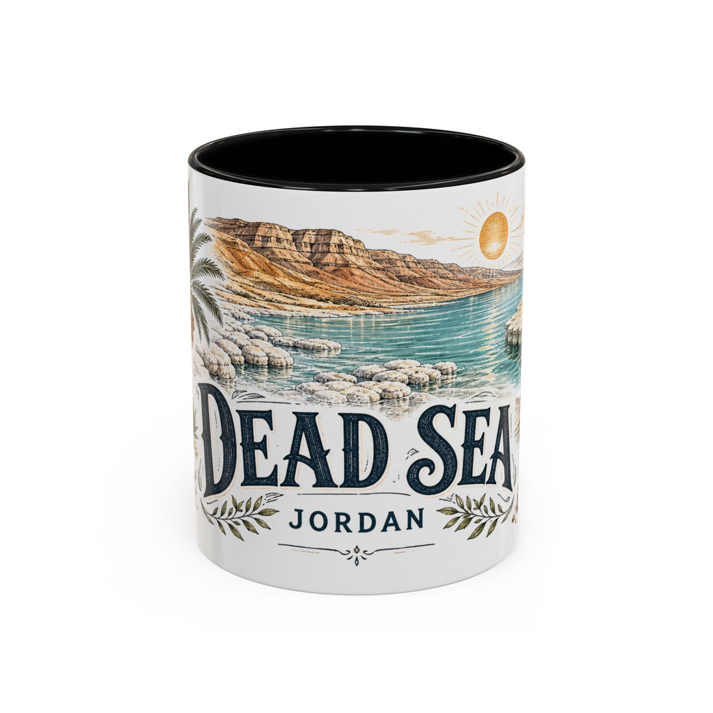 Dead Sea Mug, Jordan Travel Souvenir, Bucket List Gift, Accent Ceramic Coffee Mug 11oz 15oz