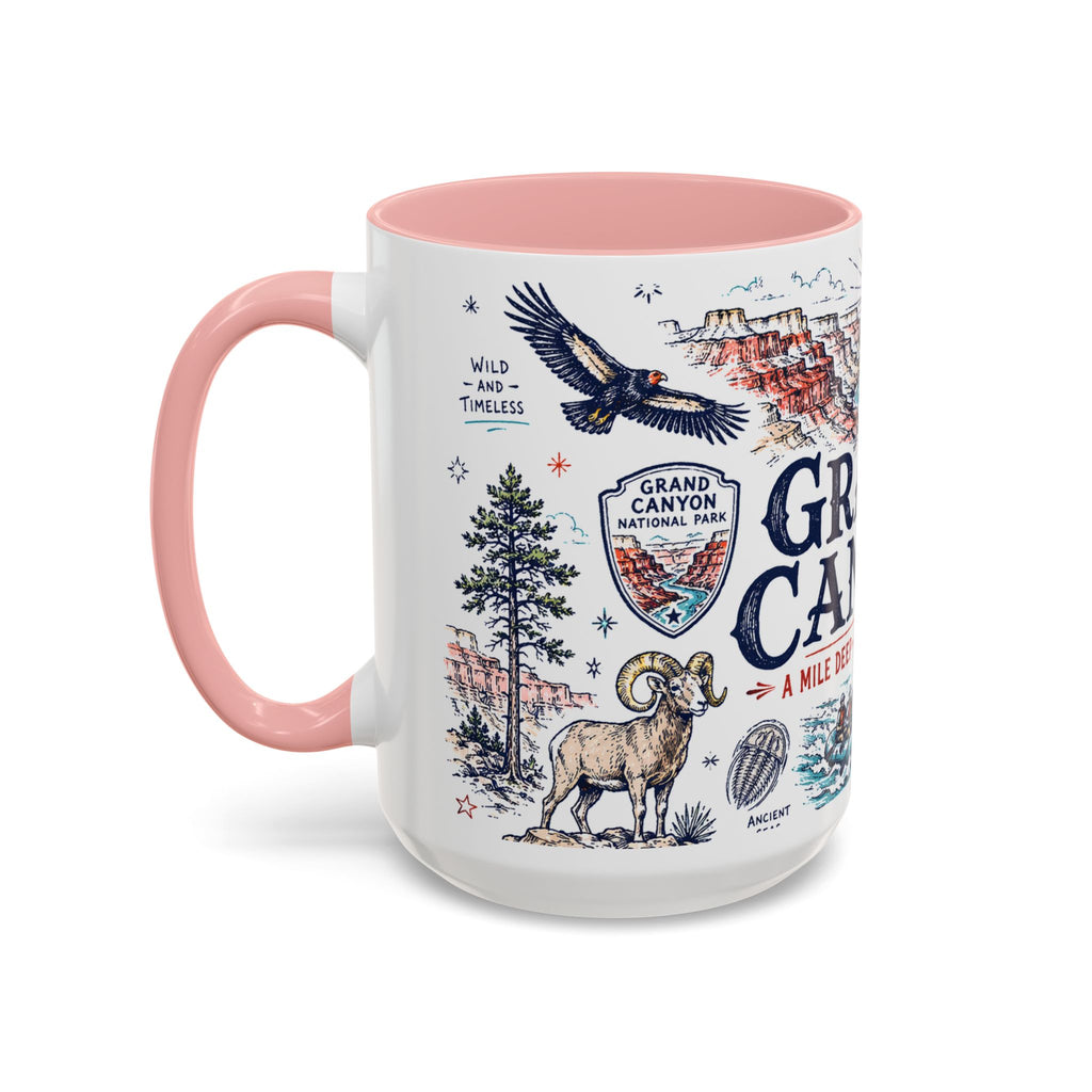 Grand Canyon National Park Coffee Mug | Hiking Camping Nature Gift | Accent Color Ceramic 11oz 15oz