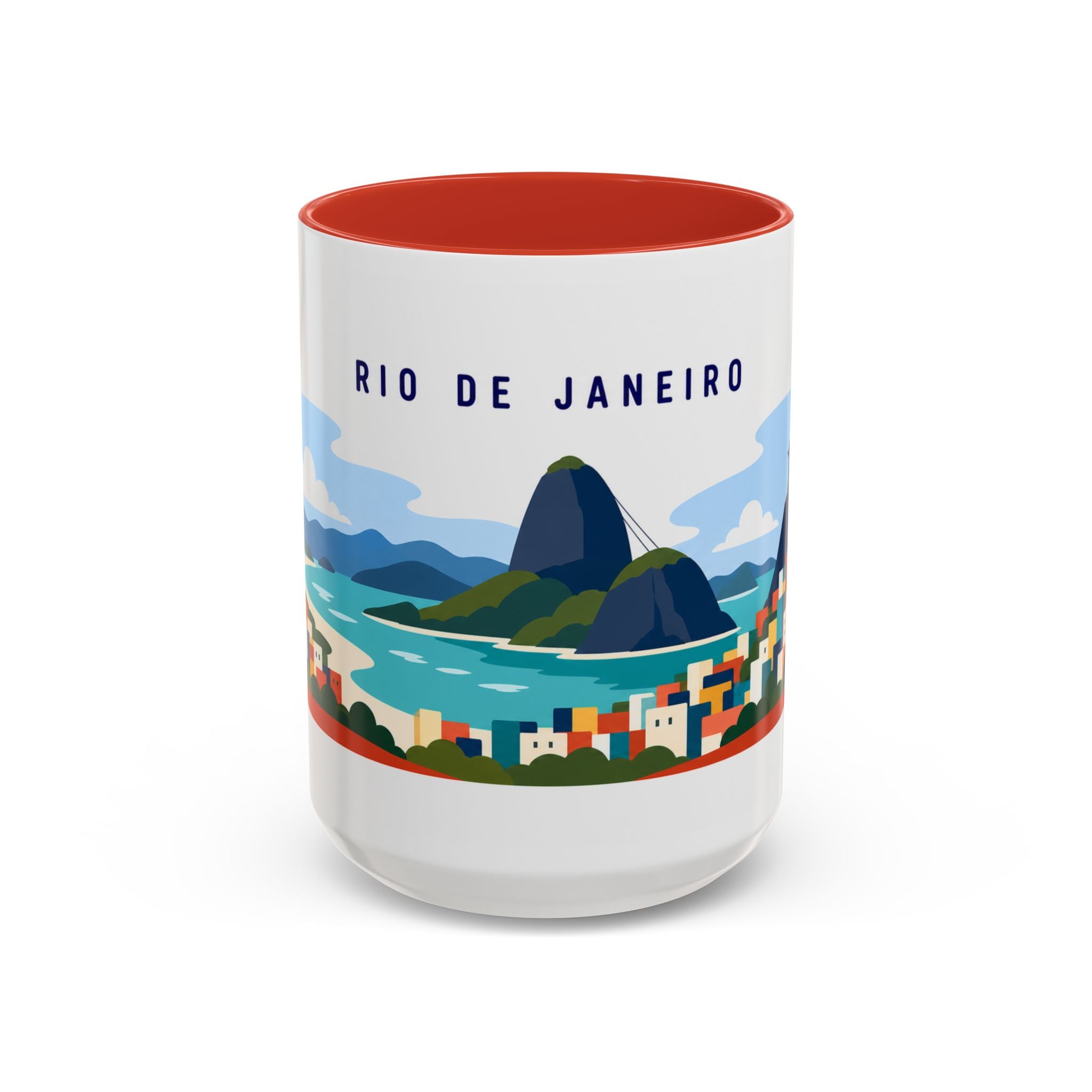 Rio de Janeiro Coffee Mug | Travel Destination Souvenir Gift | Accent Color Ceramic 11oz 15oz