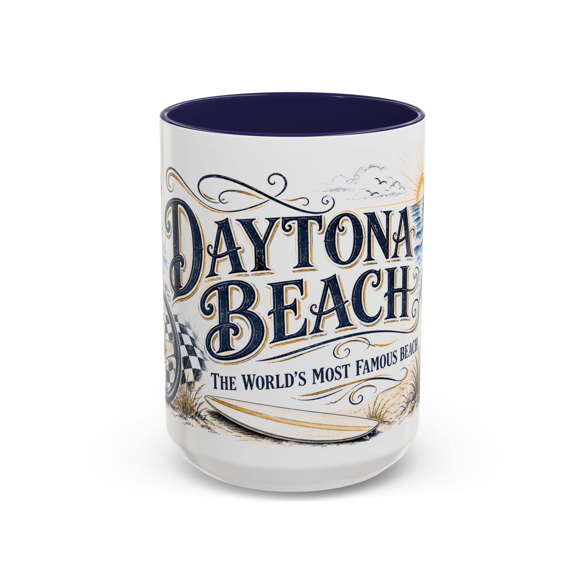 Daytona Beach Coffee Mug | United States Travel Souvenir | Vintage Illustrated City Gift | 11 oz 15 oz Accent Mug