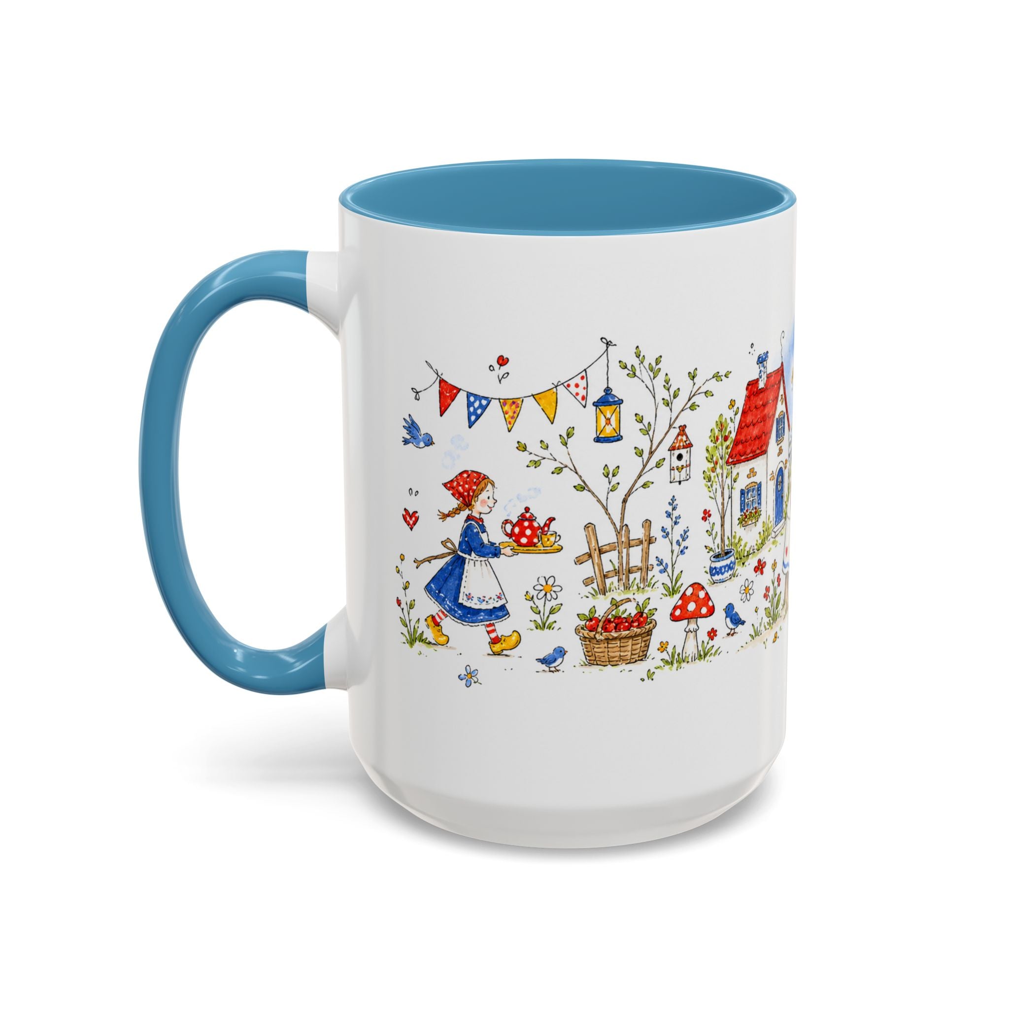 Storybook Cottage Breakfast Mug | Hand Painted Fairy Tale Accent Coffee Mug
