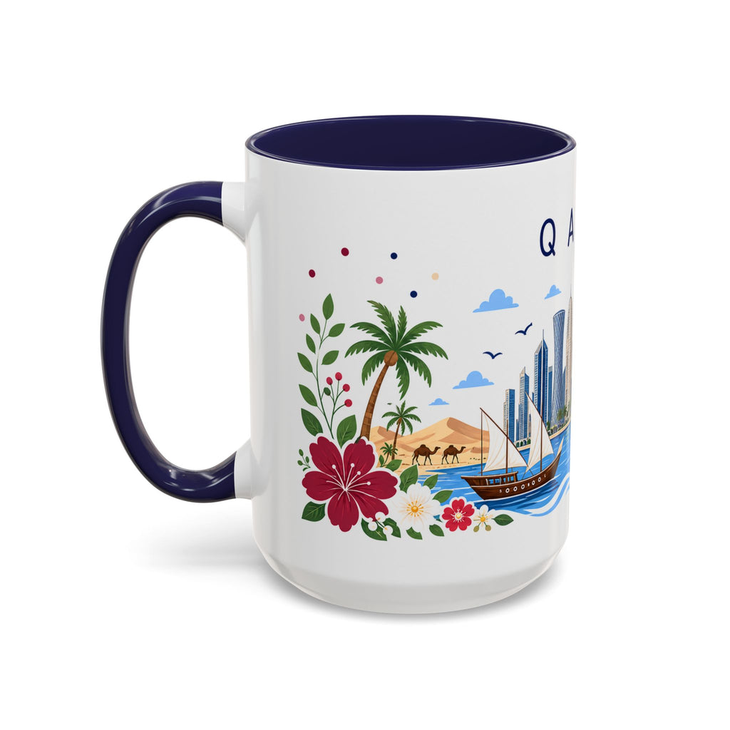 Qatar Coffee Mug | Travel Souvenir Accent Mug | Place Gift Ceramic Cup 11oz 15oz
