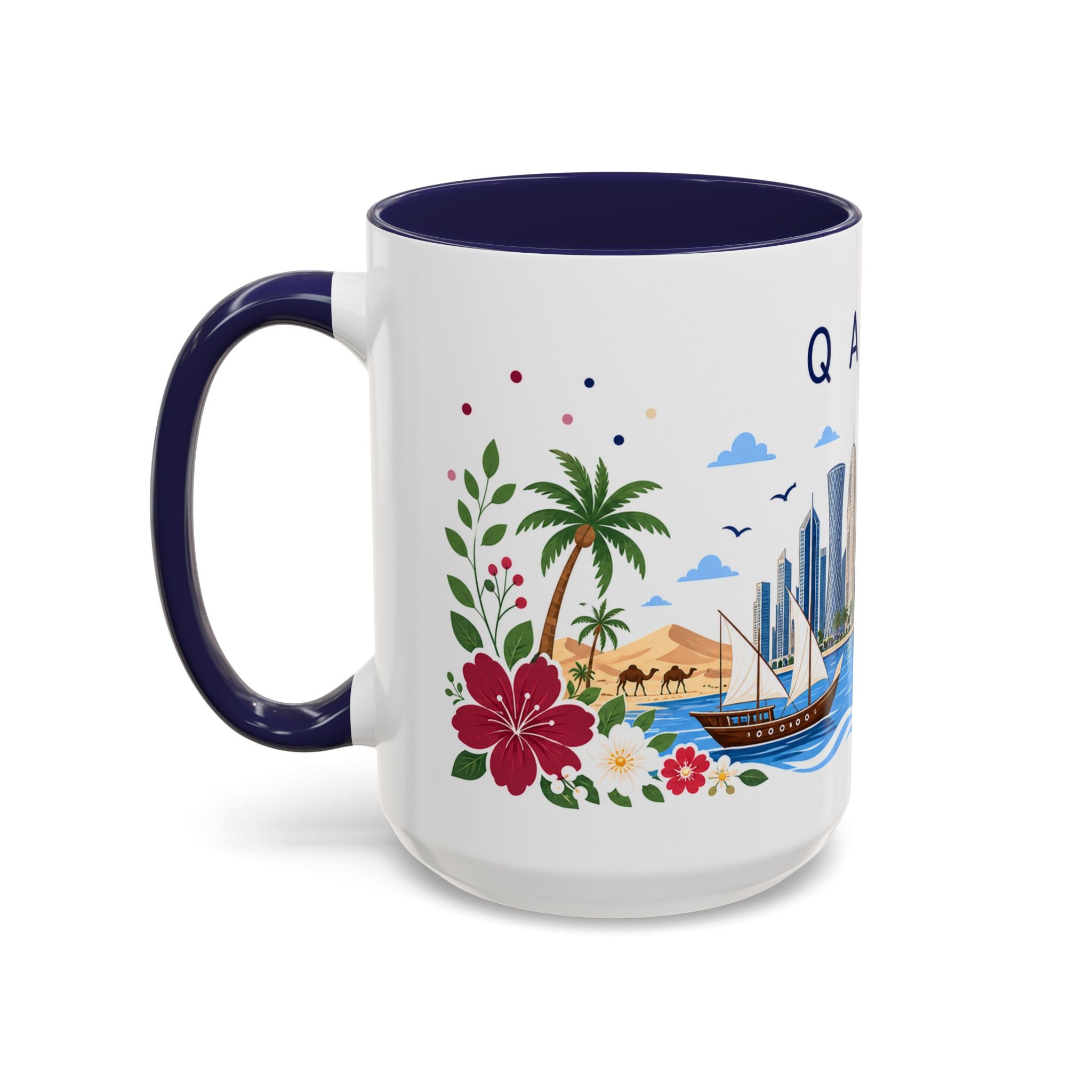 Qatar Coffee Mug | Travel Souvenir Accent Mug | Place Gift Ceramic Cup 11oz 15oz