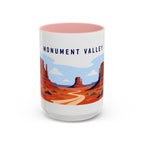 Monument Valley Coffee Mug | Travel Destination Souvenir Gift | Accent Color Ceramic 11oz 15oz