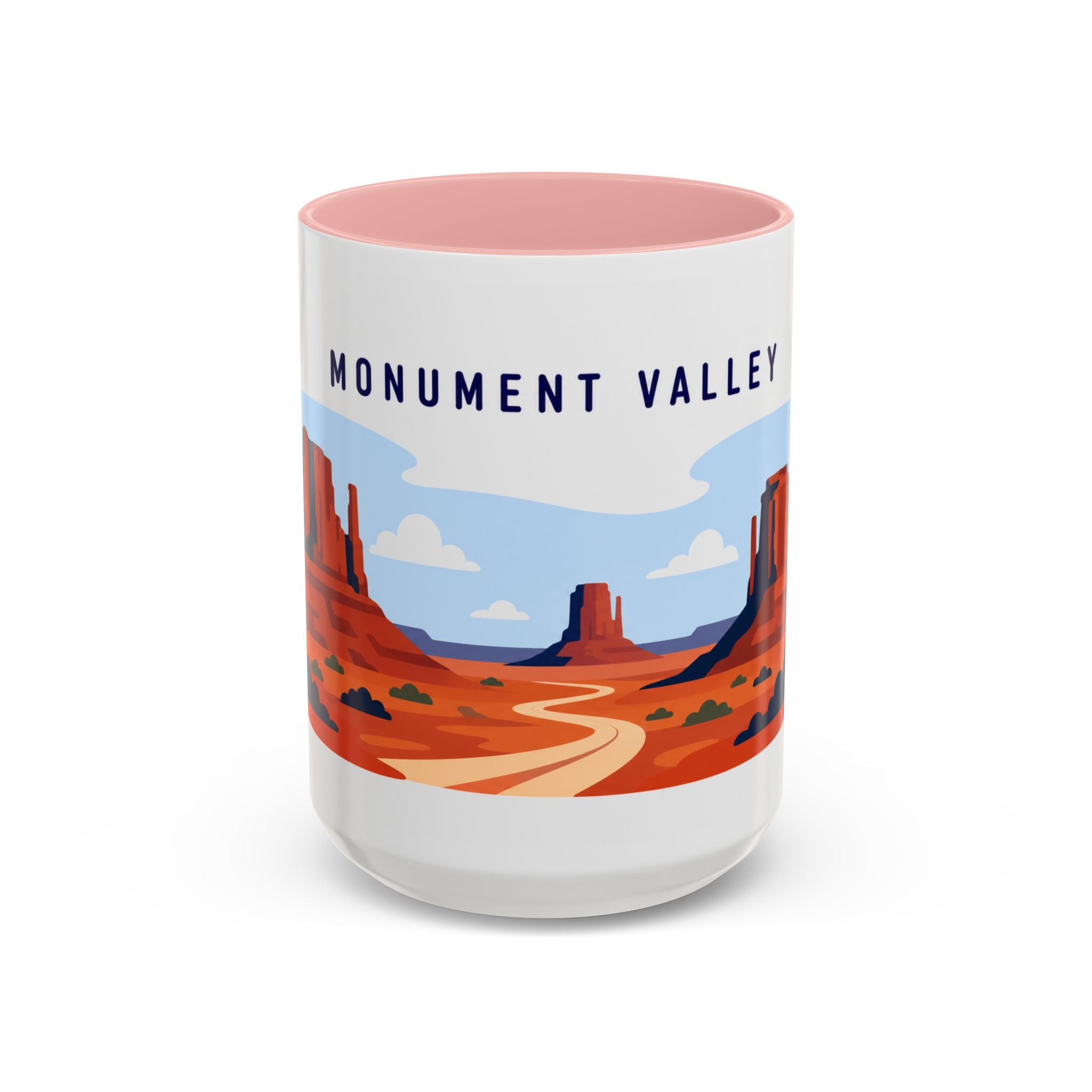 Monument Valley Coffee Mug | Travel Destination Souvenir Gift | Accent Color Ceramic 11oz 15oz