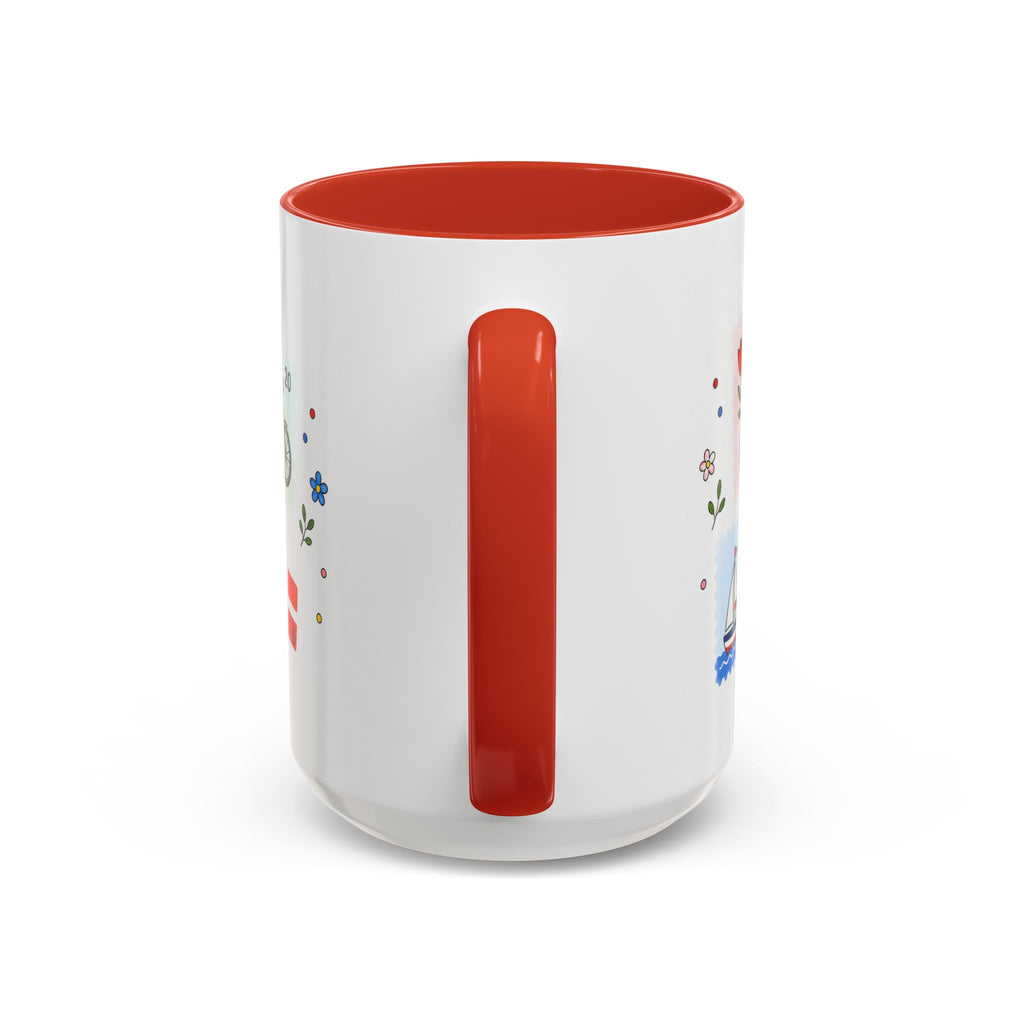 Copenhagen Coffee Mug | Postage Stamp Collage Mug | Travel Souvenir Accent Cup 11oz 15oz