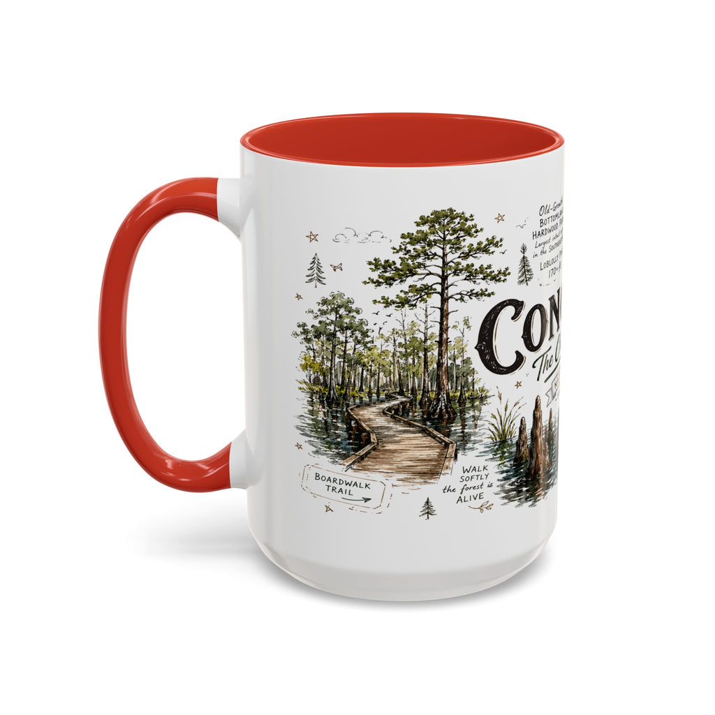 Congaree National Park Coffee Mug | South Carolina Forest Floodplain Gift | Accent Color Ceramic 11oz 15oz