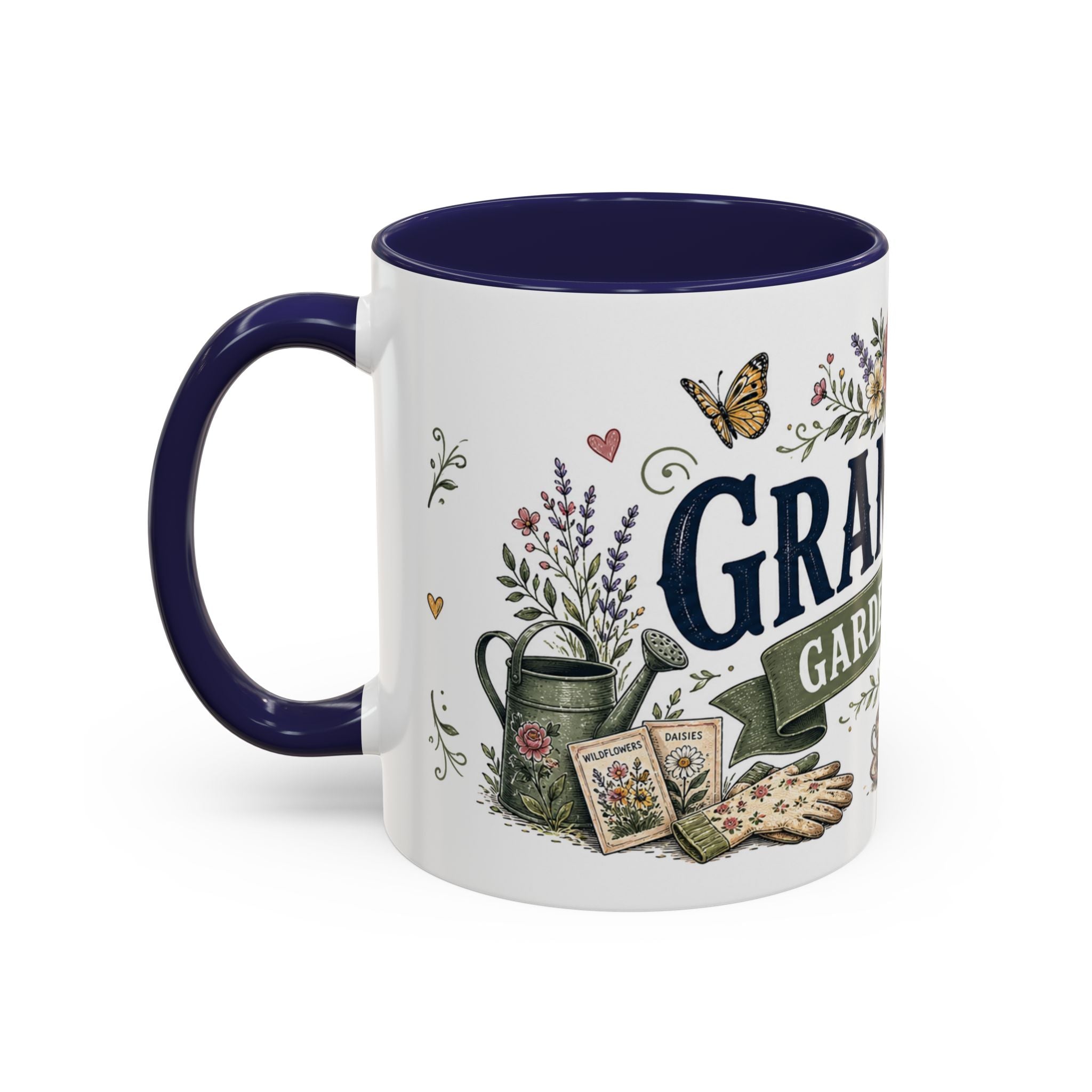 Grandma's Garden Of Love Coffee Mug | Gift From Grandkids | Accent Color Ceramic 11oz 15oz