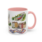 Lyon Illustrated Travel Mug | City Souvenir Accent Coffee Mug | 11oz 15oz Ceramic Cup