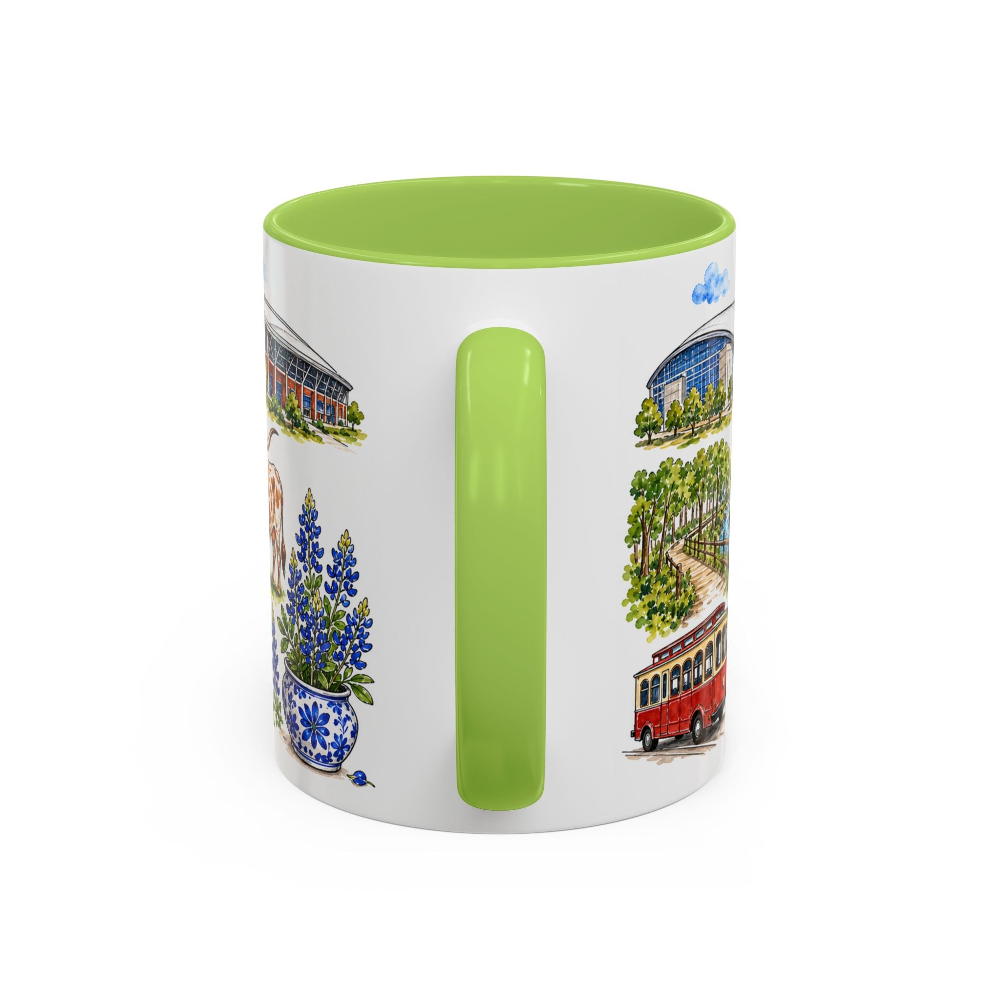 Arlington Illustrated Travel Mug | City Souvenir Accent Coffee Mug | 11oz 15oz Ceramic Cup
