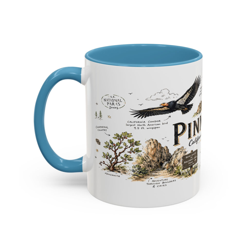 Pinnacles National Park Coffee Mug | California Rock Climbing Condor Gift | Accent Color Ceramic 11oz 15oz