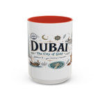 Dubai Coffee Mug | UAE Souvenir Travel Gift | Accent Color Ceramic 11oz 15oz
